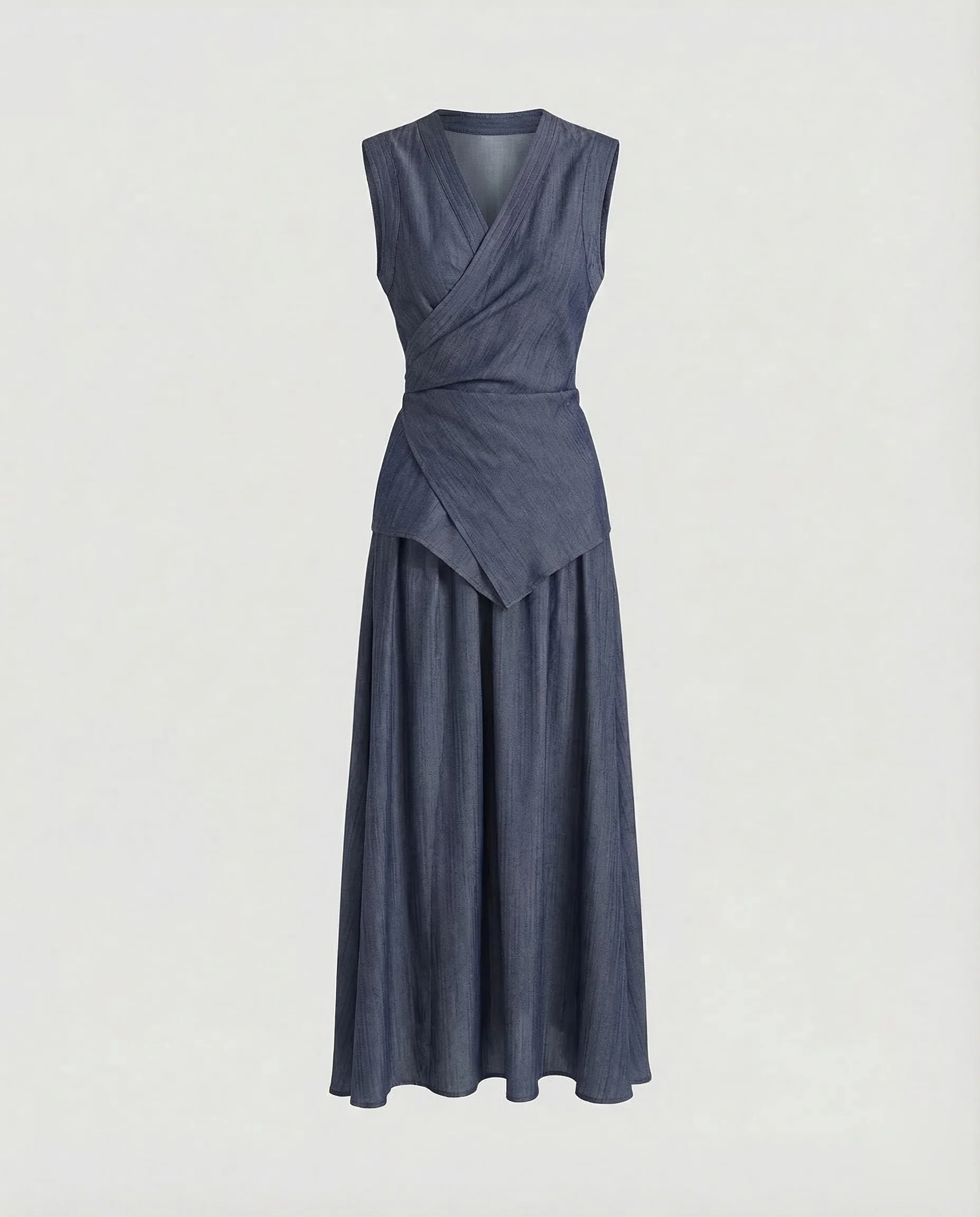 Damen Wickelkleid Maxi Asymmetrisch - Image 14