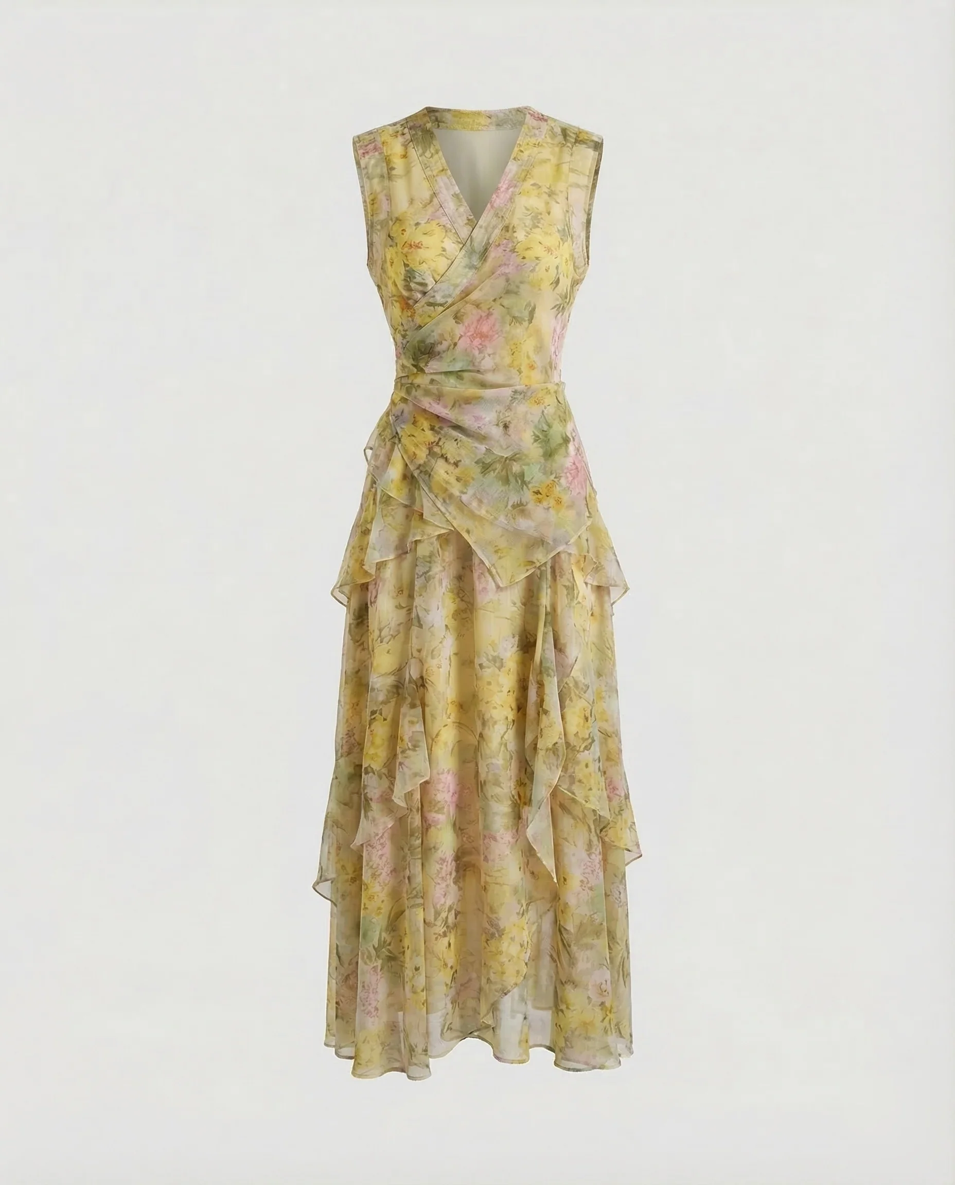 Damen Wickelkleid Maxi Asymmetrisch - Image 21