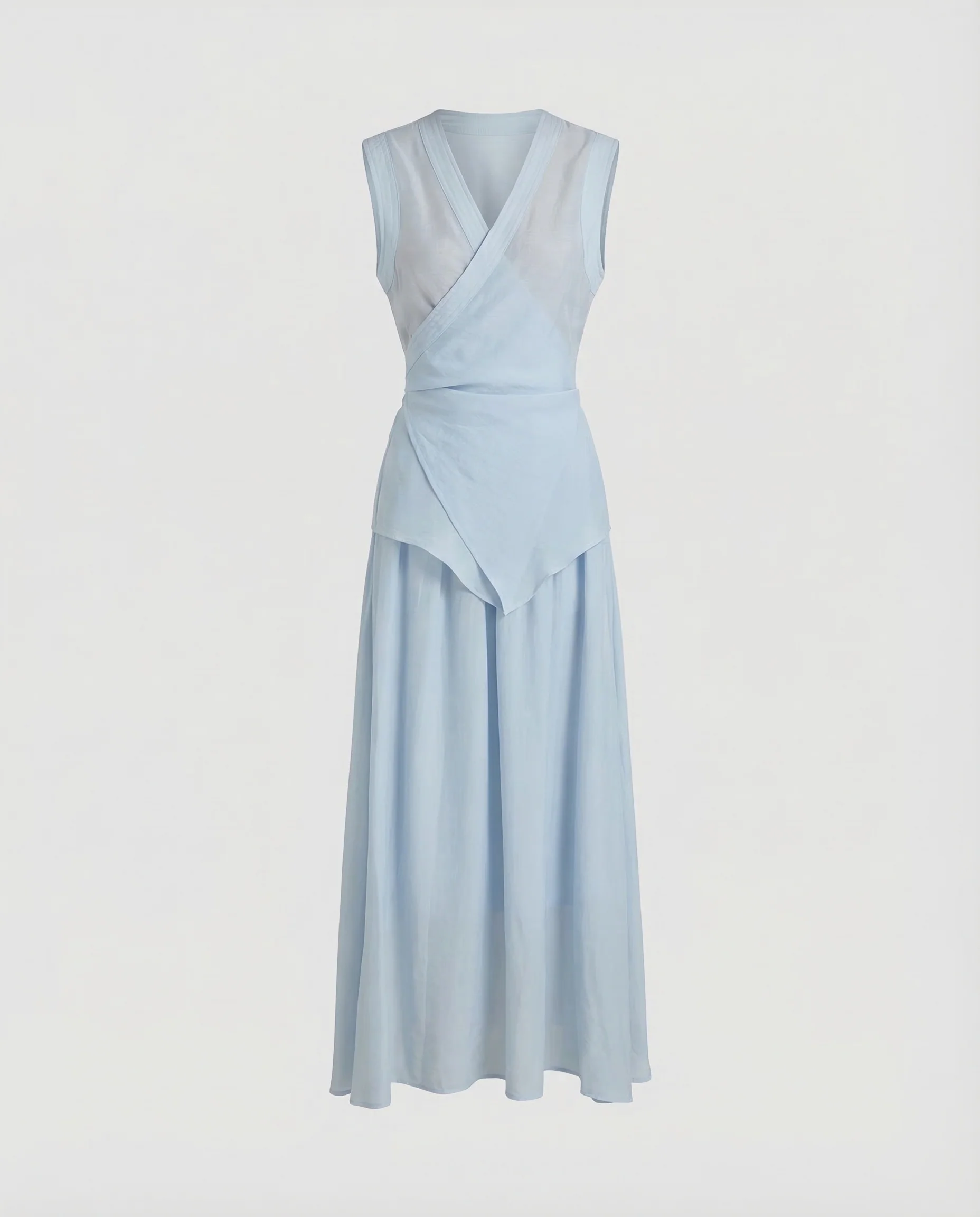 Damen Wickelkleid Maxi Asymmetrisch - Image 5