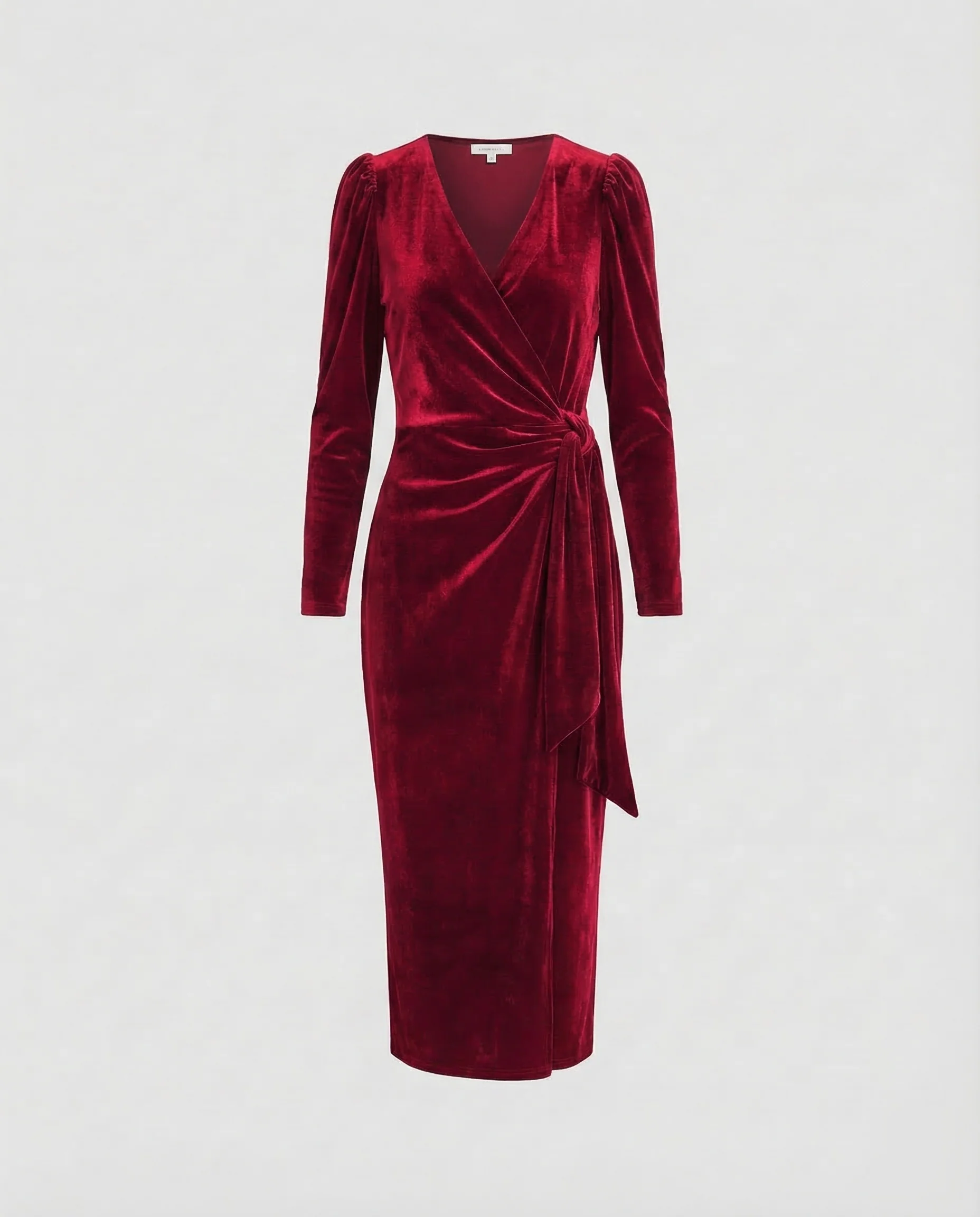 Damen Samt Wickelkleid Midi - Image 11