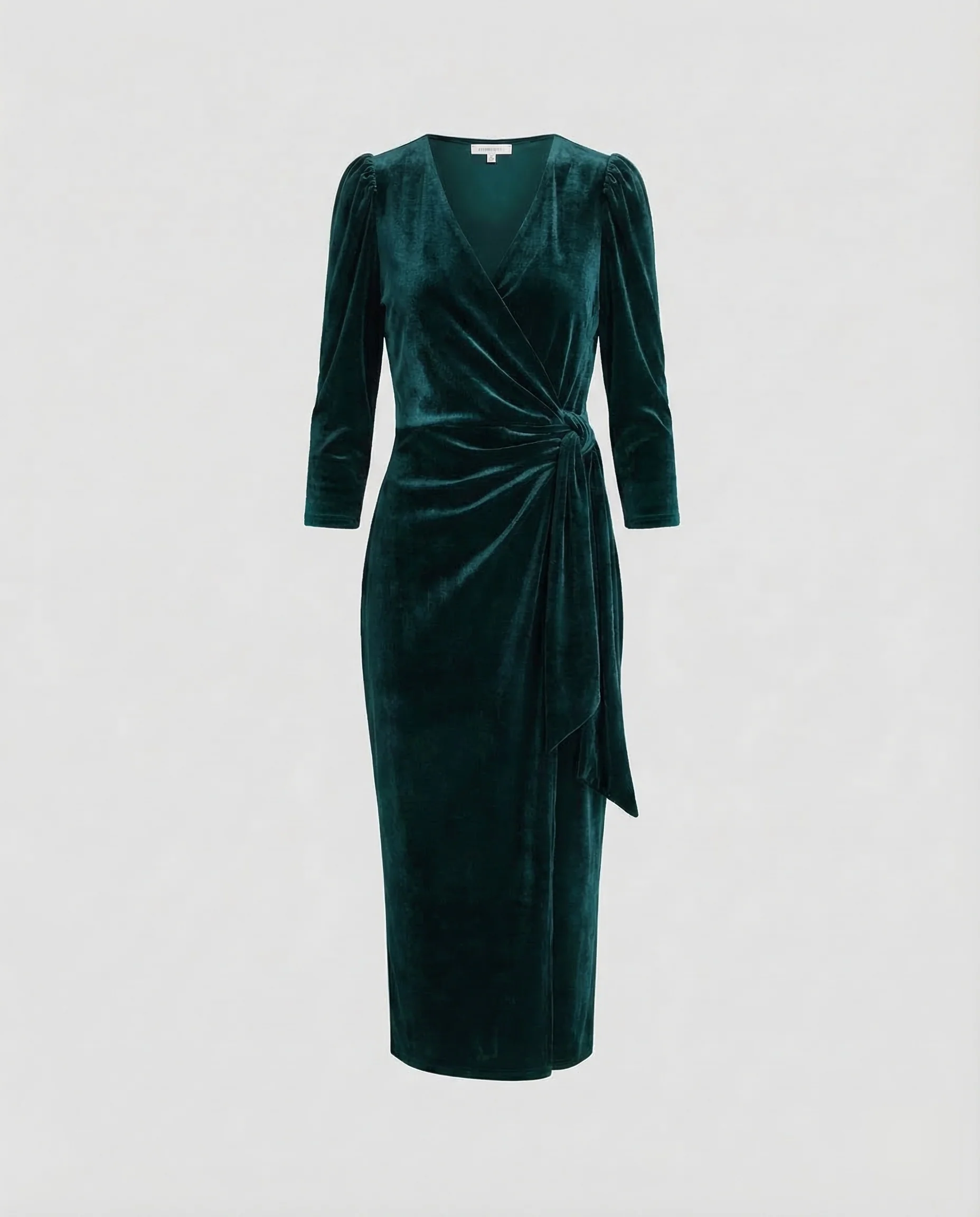 Damen Samt Wickelkleid Midi - Image 6