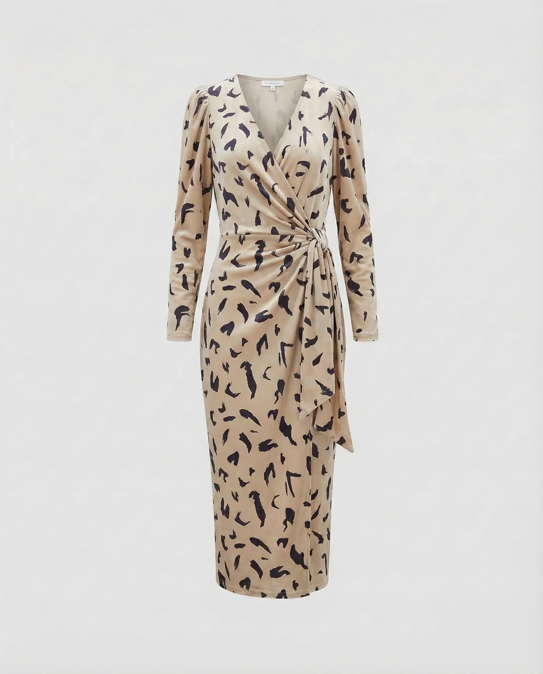 Damen Samt Wickelkleid Midi - Image 7