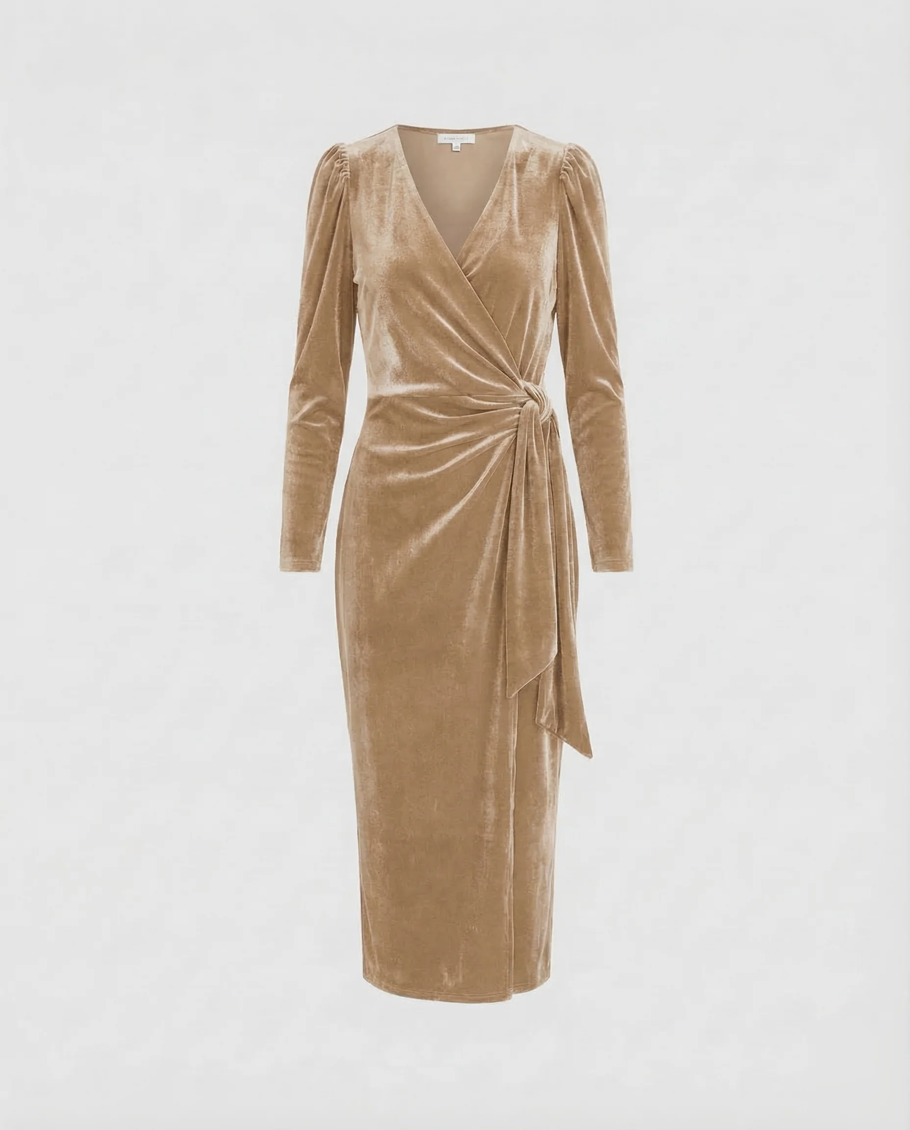 Damen Samt Wickelkleid Midi - Image 8