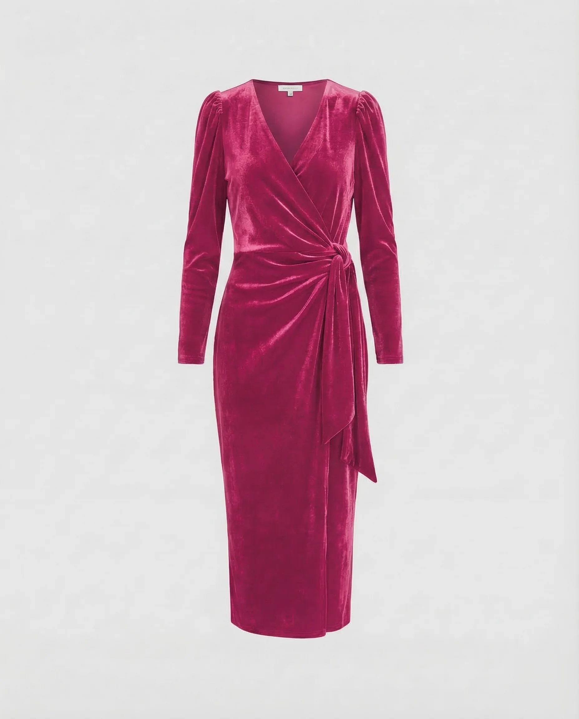 Damen Samt Wickelkleid Midi - Image 9