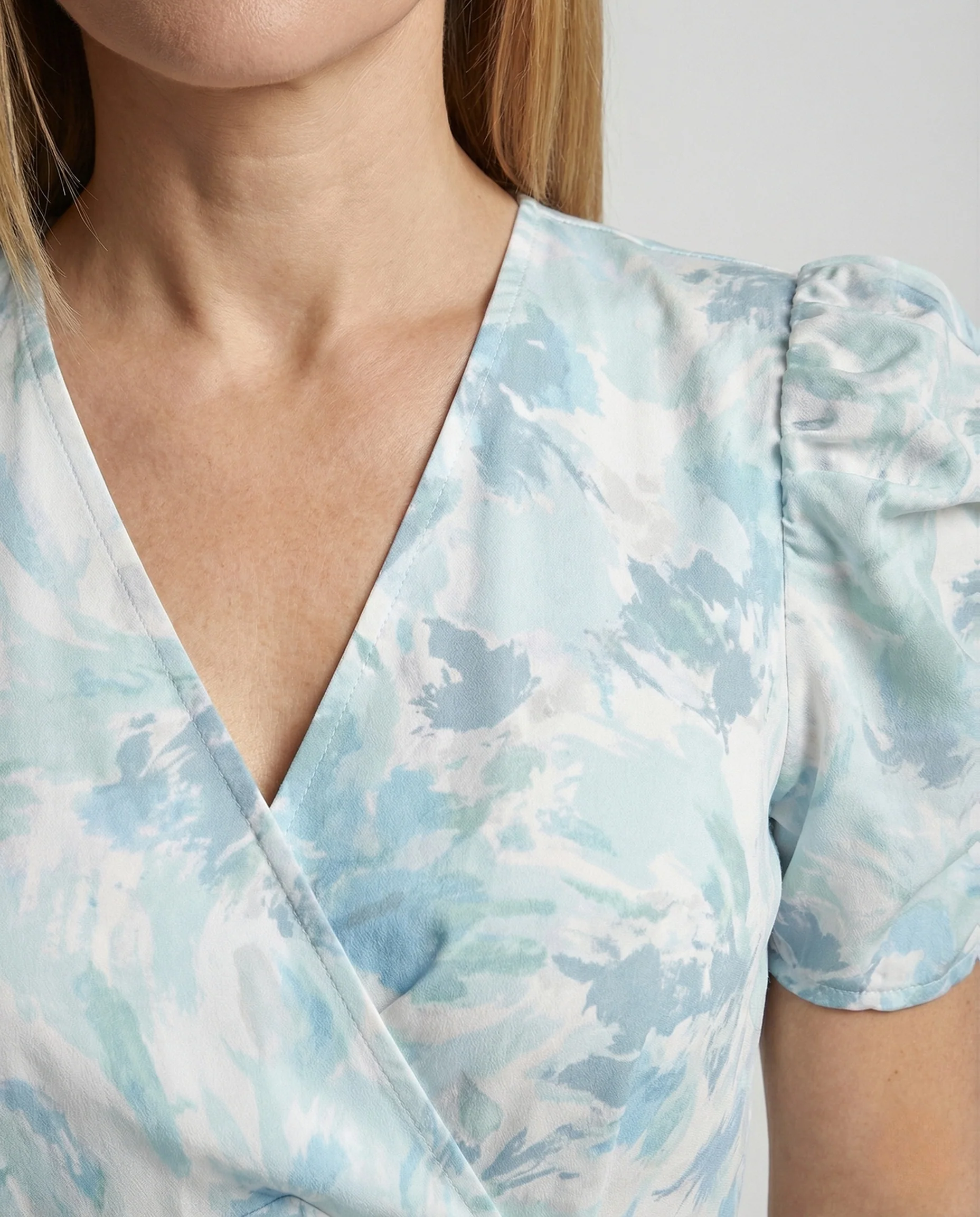 Wickelkleid Mit Puffärmeln Empire Damen - Image 3