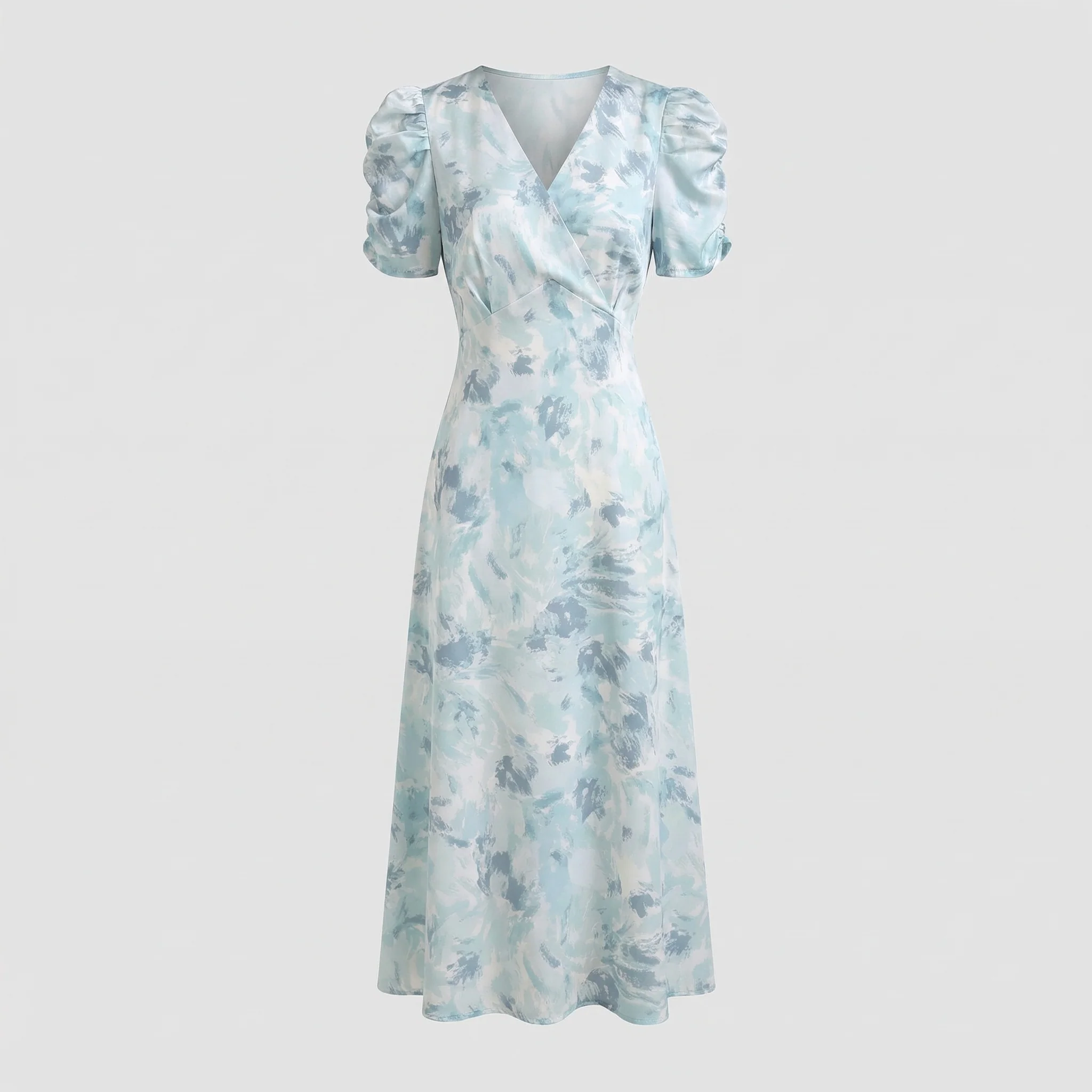 Wickelkleid Mit Puffärmeln Empire Damen - Image 5