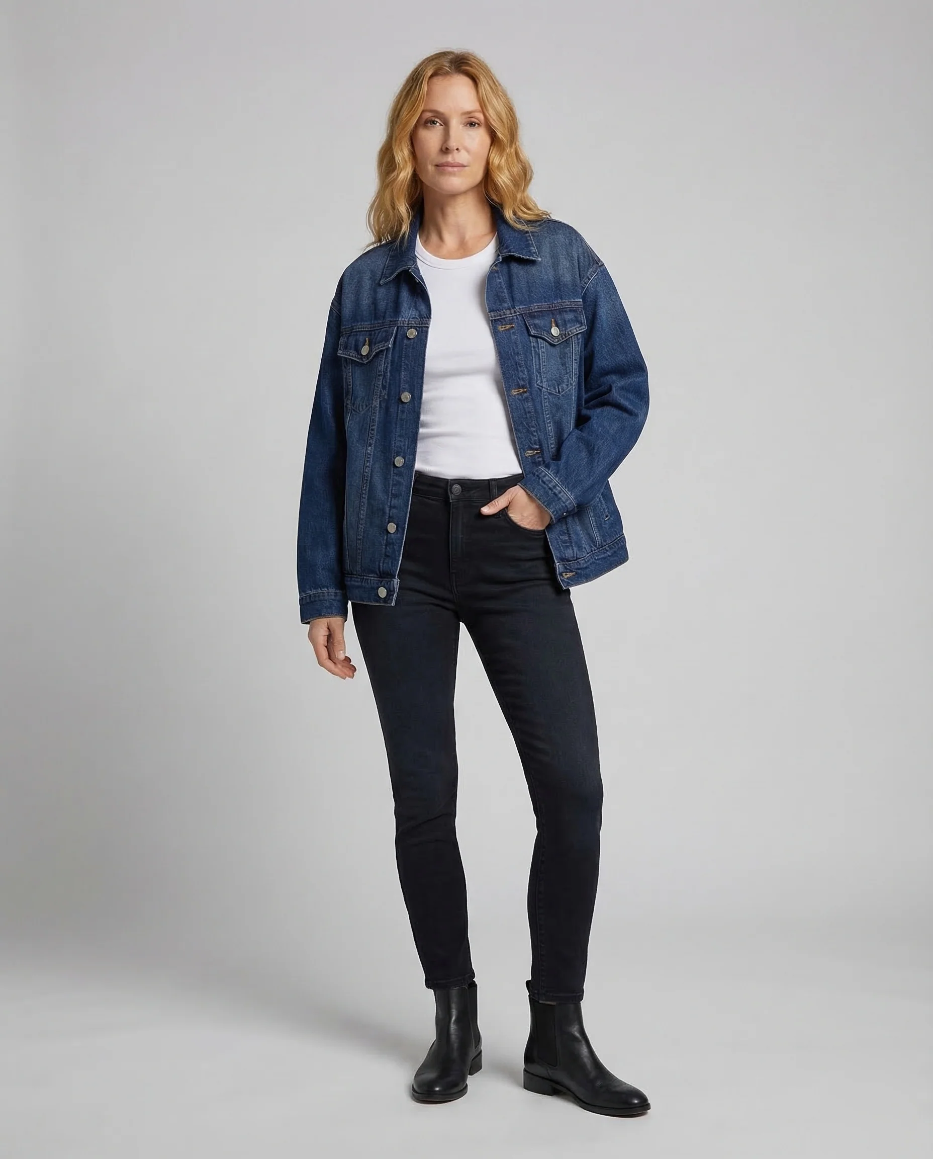 Damen Oversize Workwear-Jeansjacke
