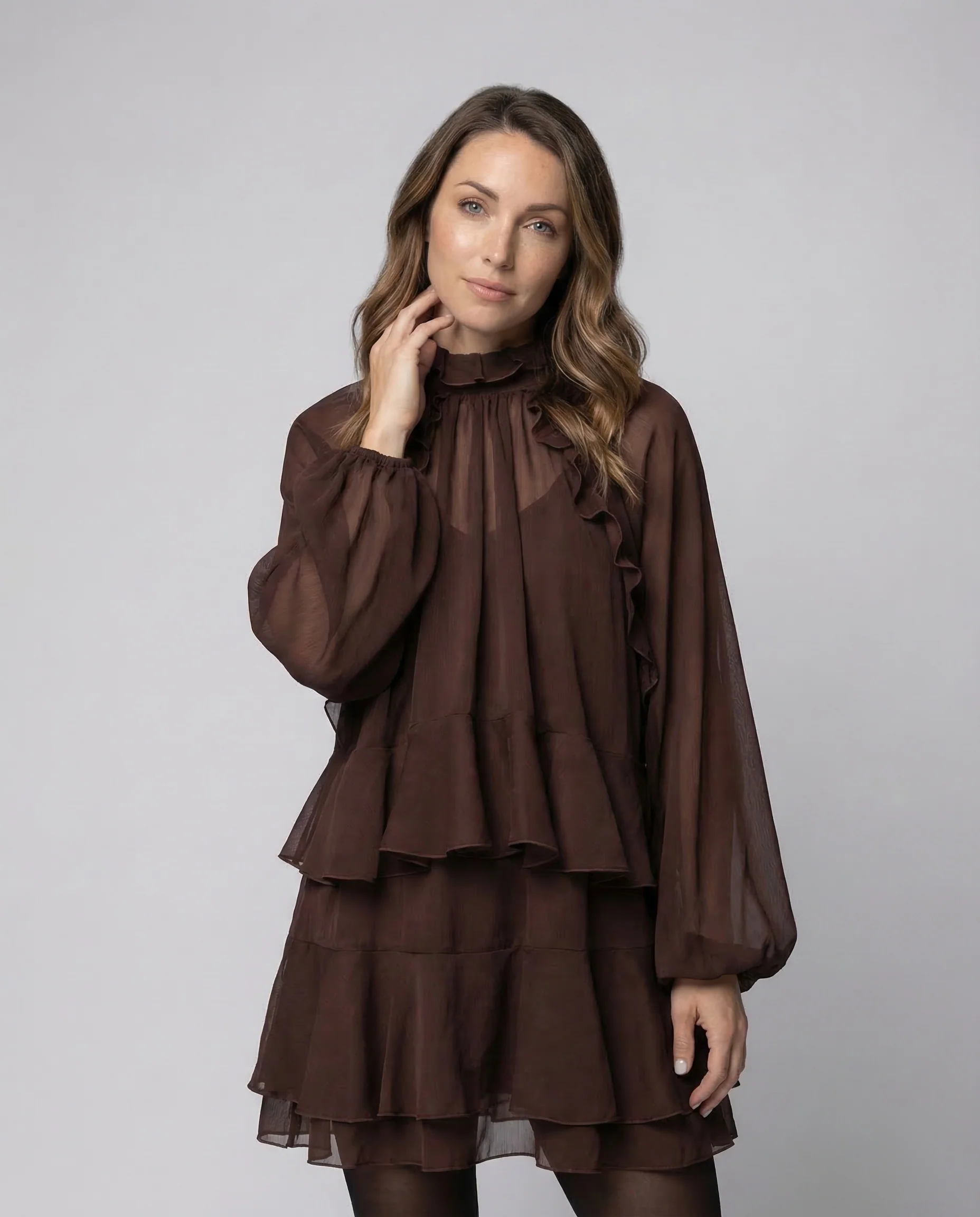 Freizeitkleid Damen Chiffon Tunika - Image 2