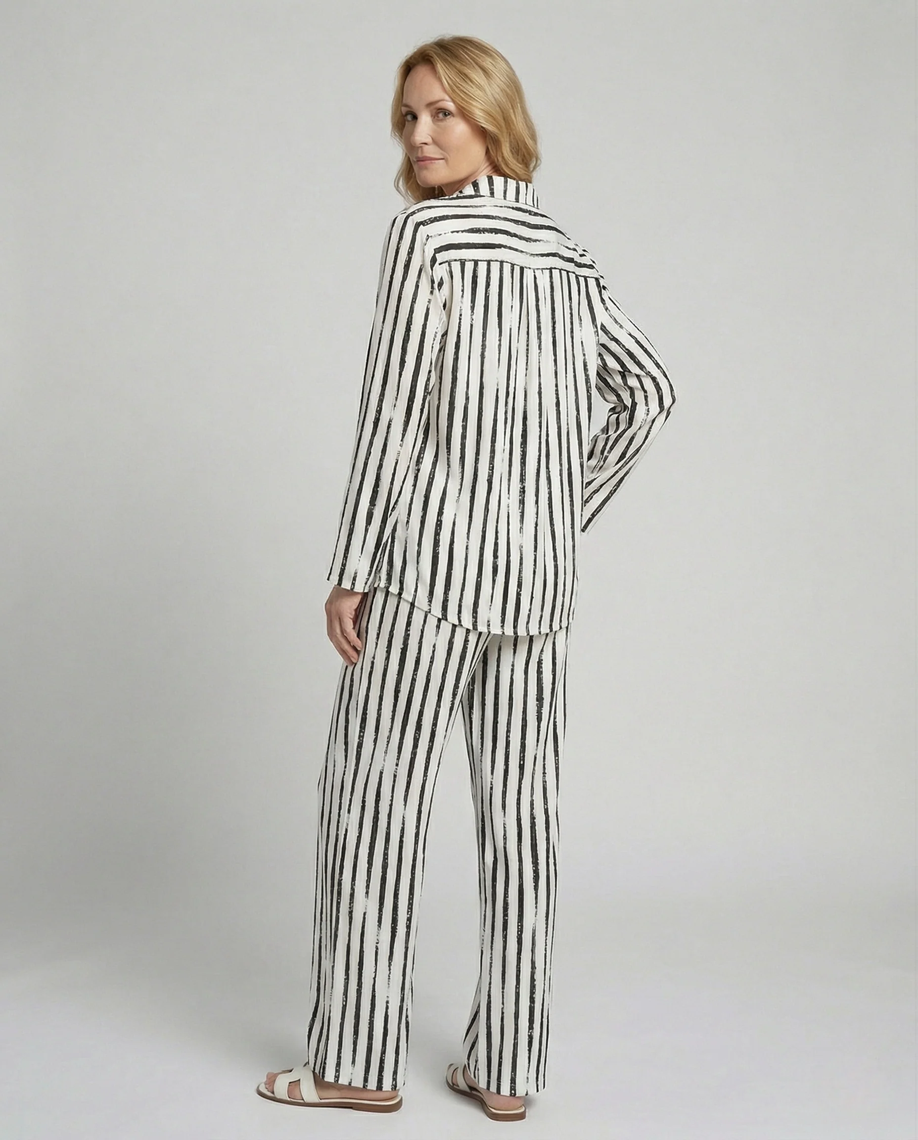 Zweiteiler Damen Zebra Print Palazzo - Image 2