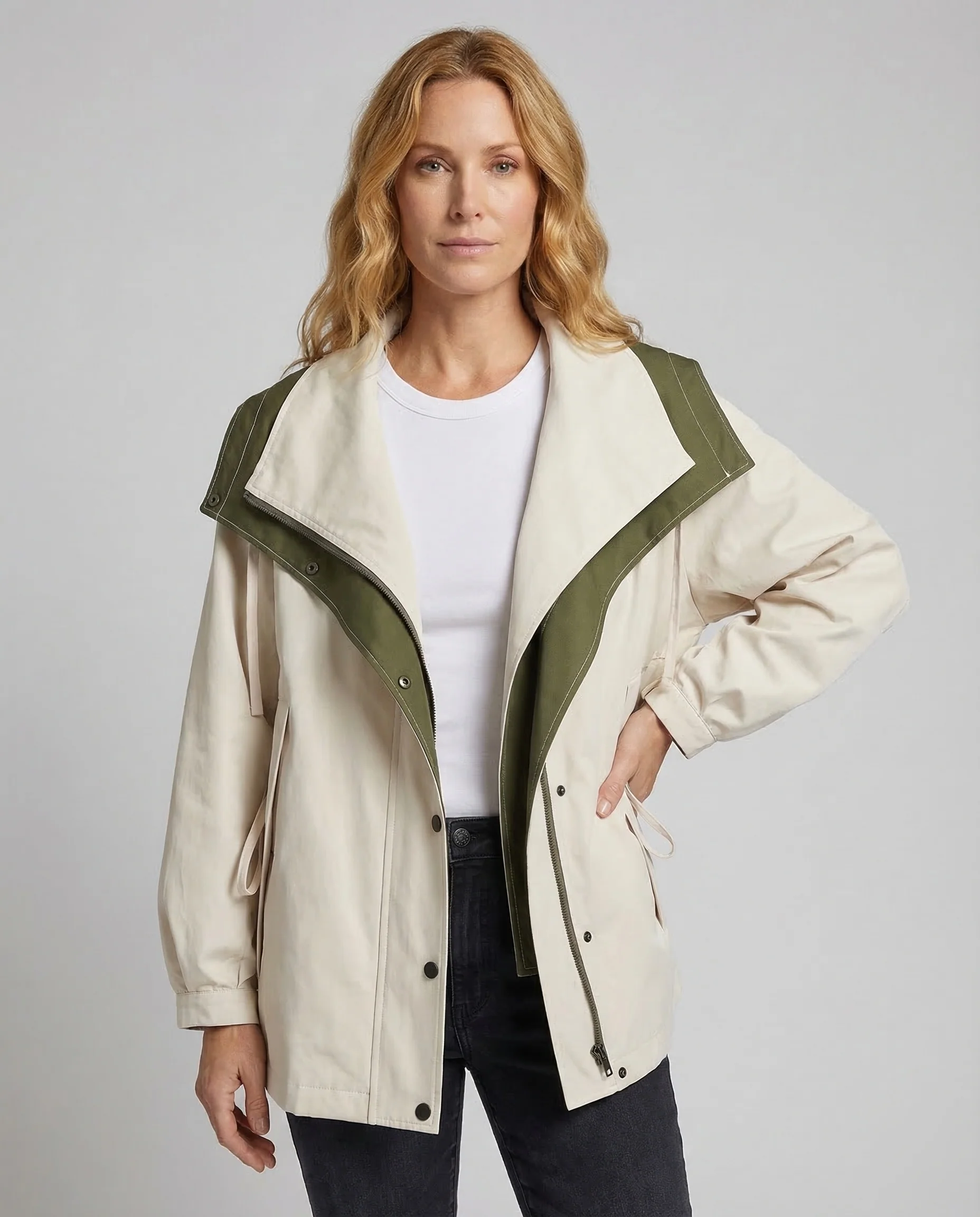 Damen Zweilagige Utilityjacke Wendekragen - Image 2