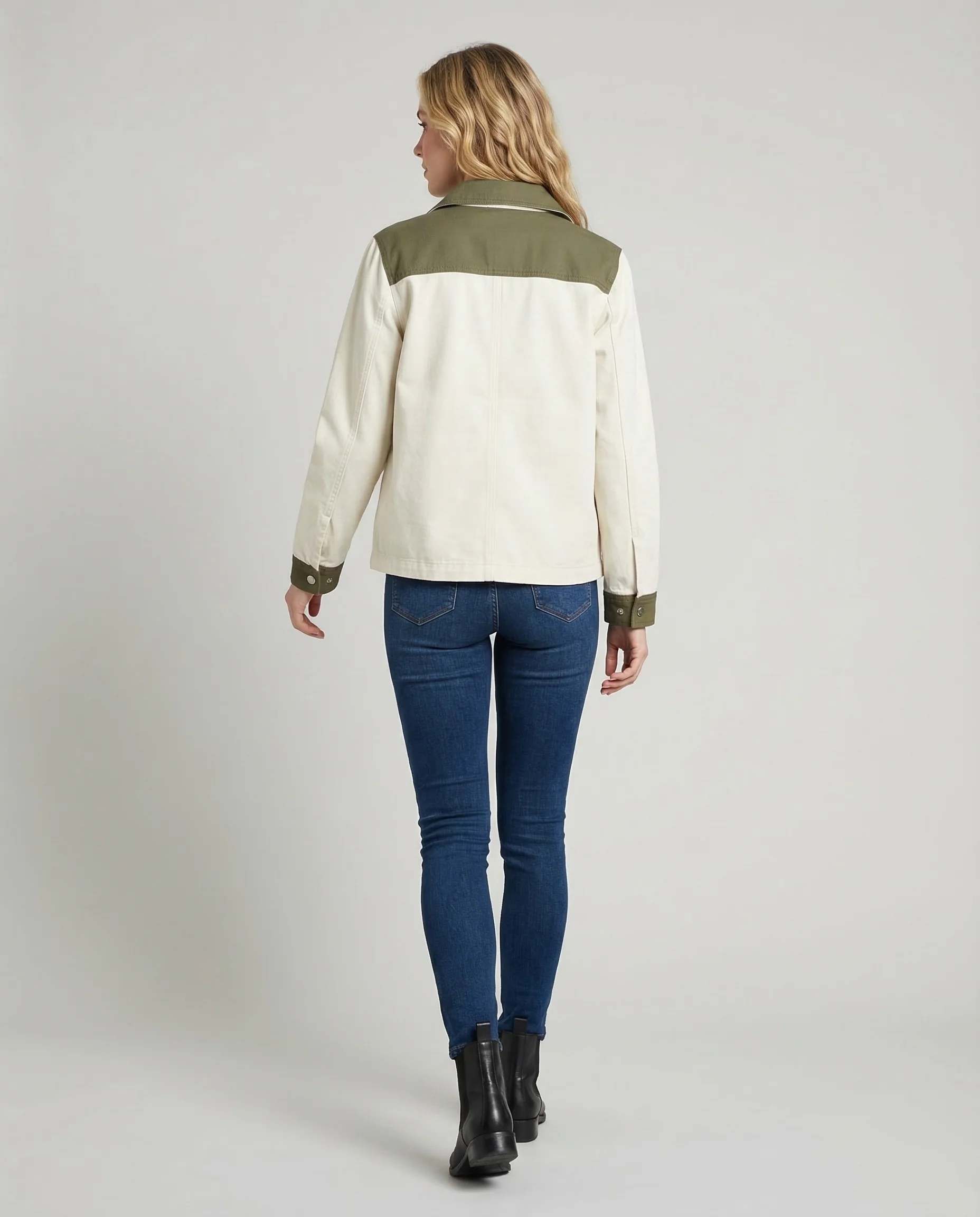Damen Zweilagige Utilityjacke Wendekragen - Image 4