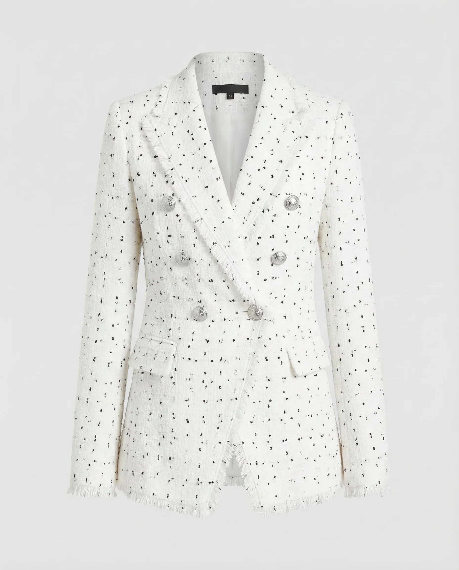 Damen Bouclé-Blazer Metallknöpfe - Image 7