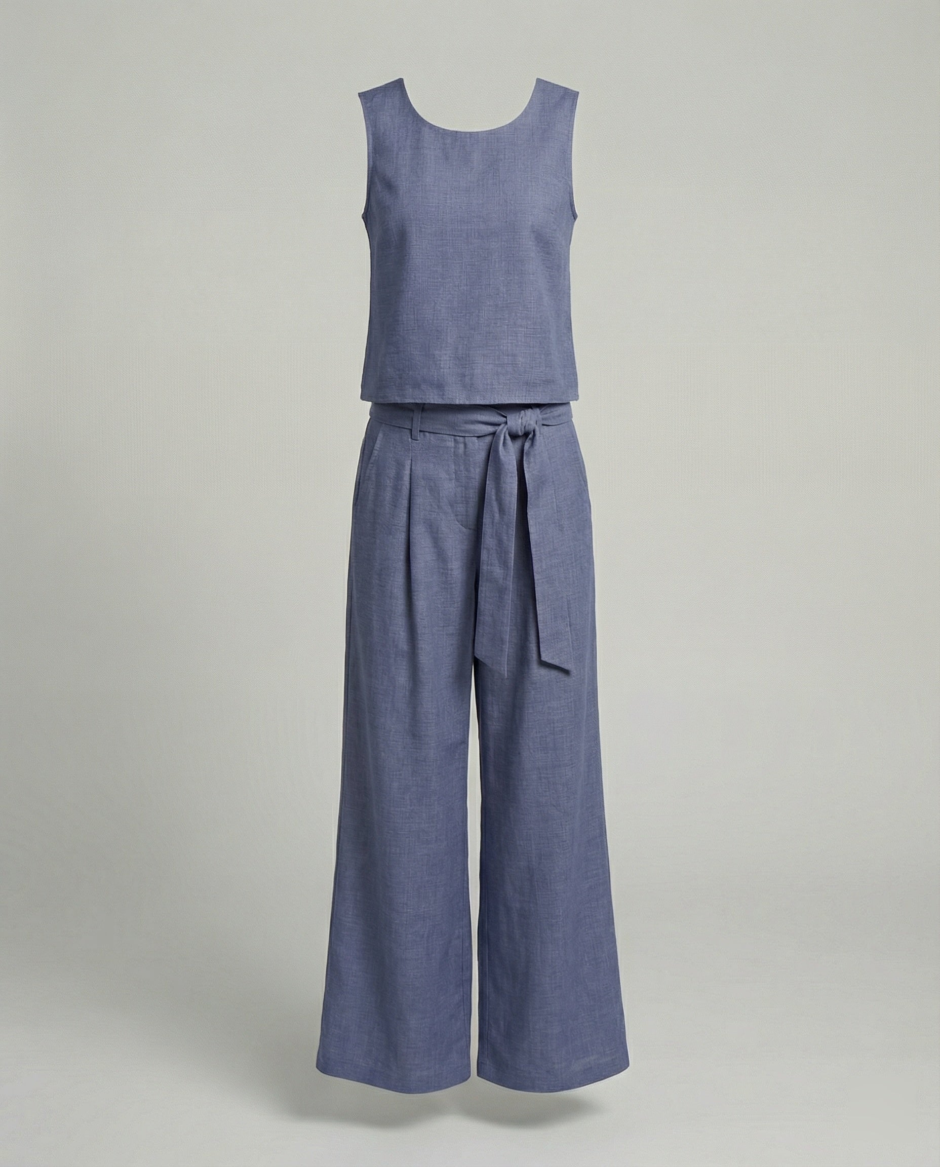 Damen Zweiteiler Set Leinen Hose