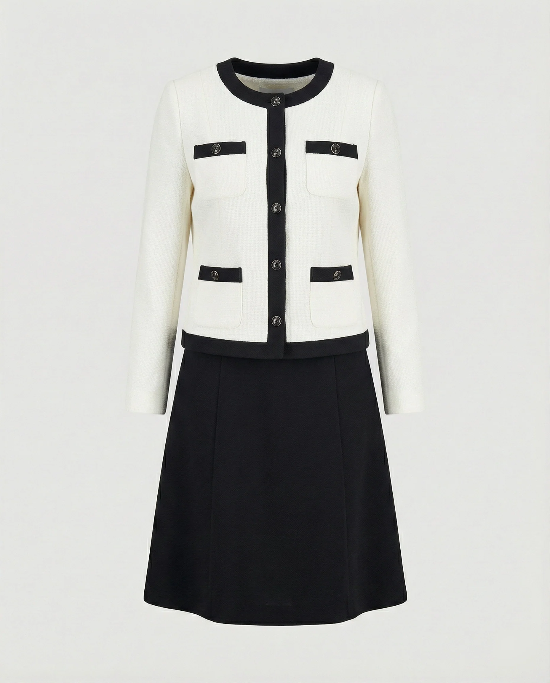 Zweiteiliges Kleid aus ärmellosem Etuikleid und Boucléjacke Heidi Mode - Image 5