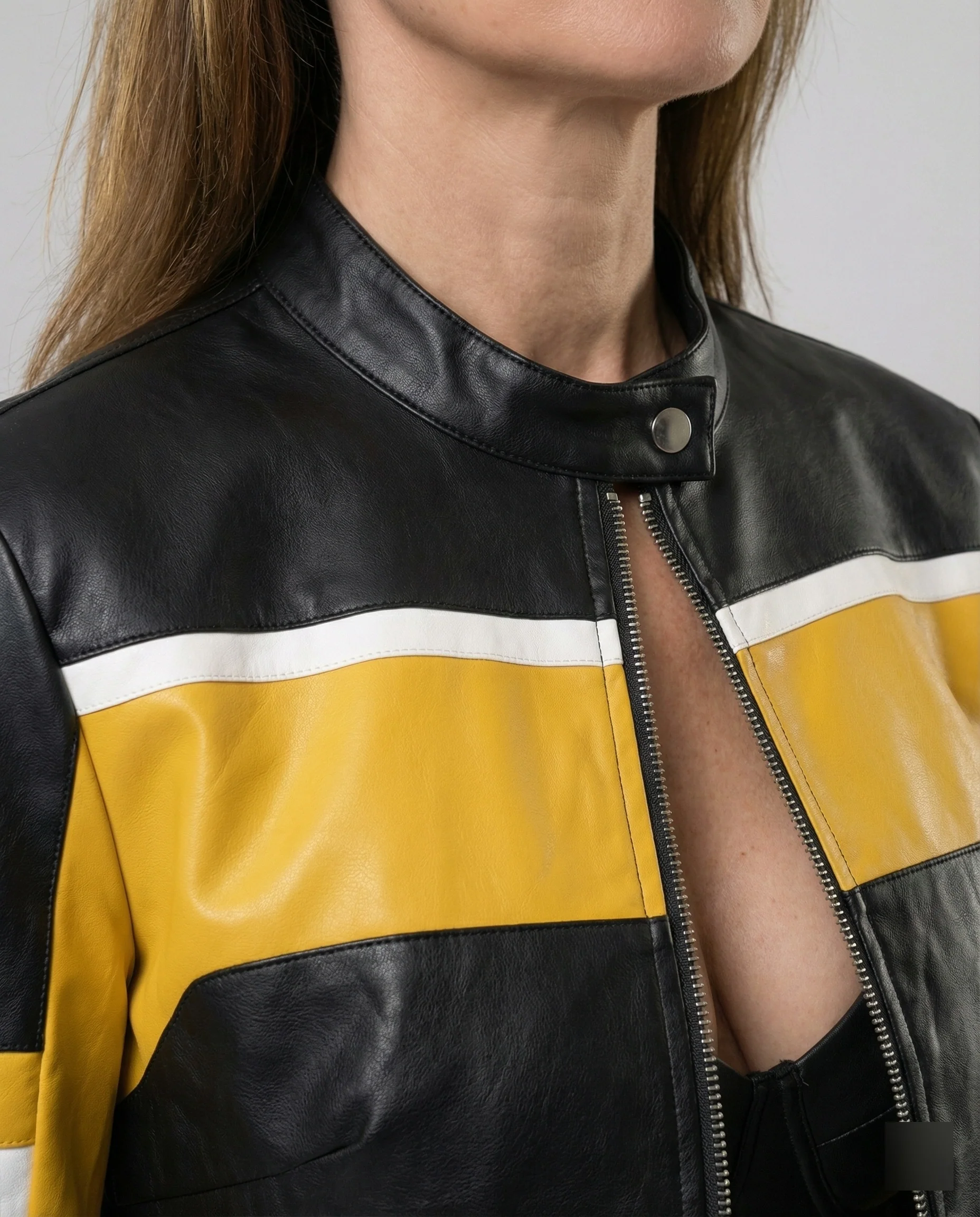 Damen Lederjacke Schwarz Set - Image 4