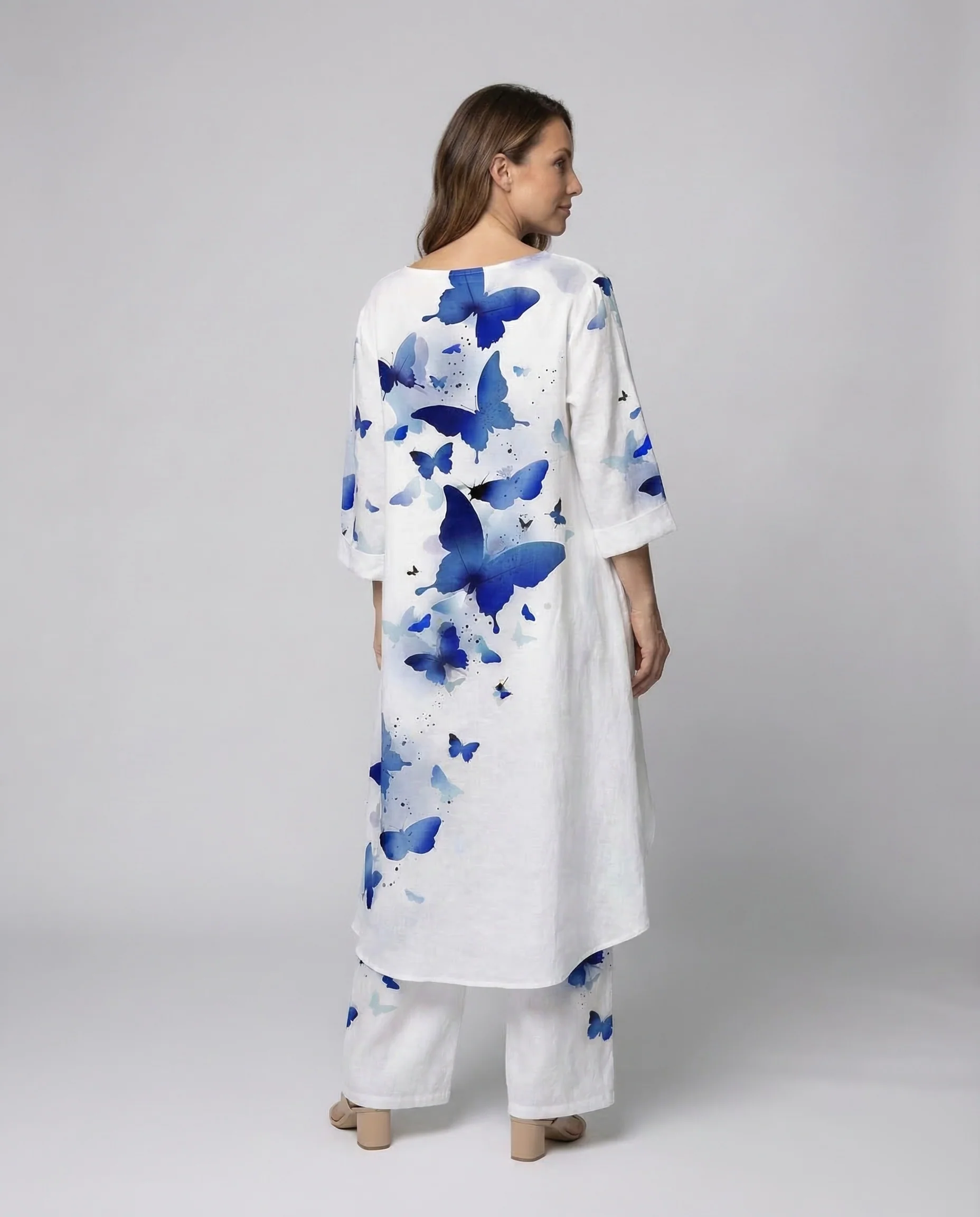 Damen Leinen Set Culotte - Image 3