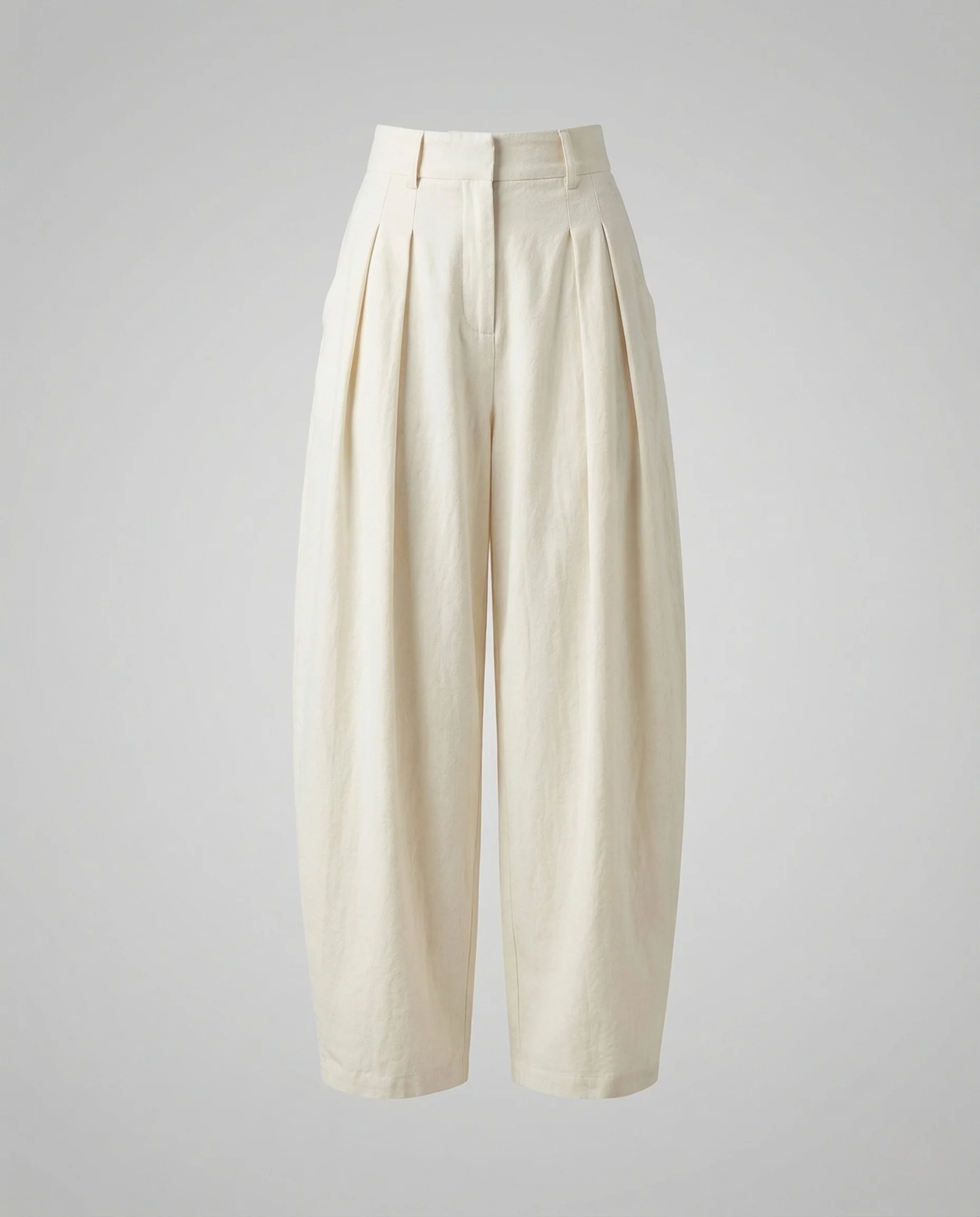 Damen Leinen Set Pullover Bundfaltenhose - Image 5