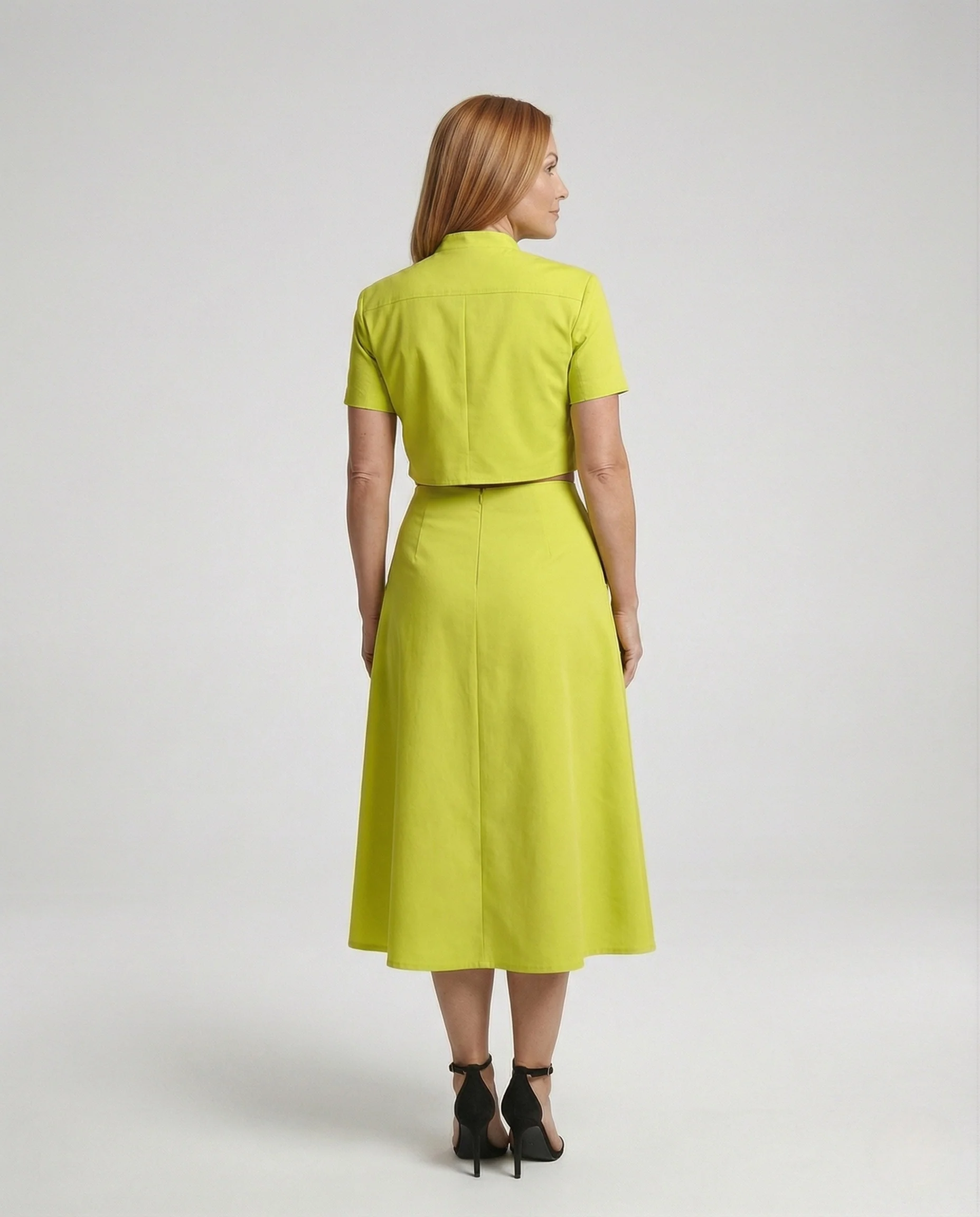 Damen Midi-Set mit Bluse und A-Linien-Rock - Image 2
