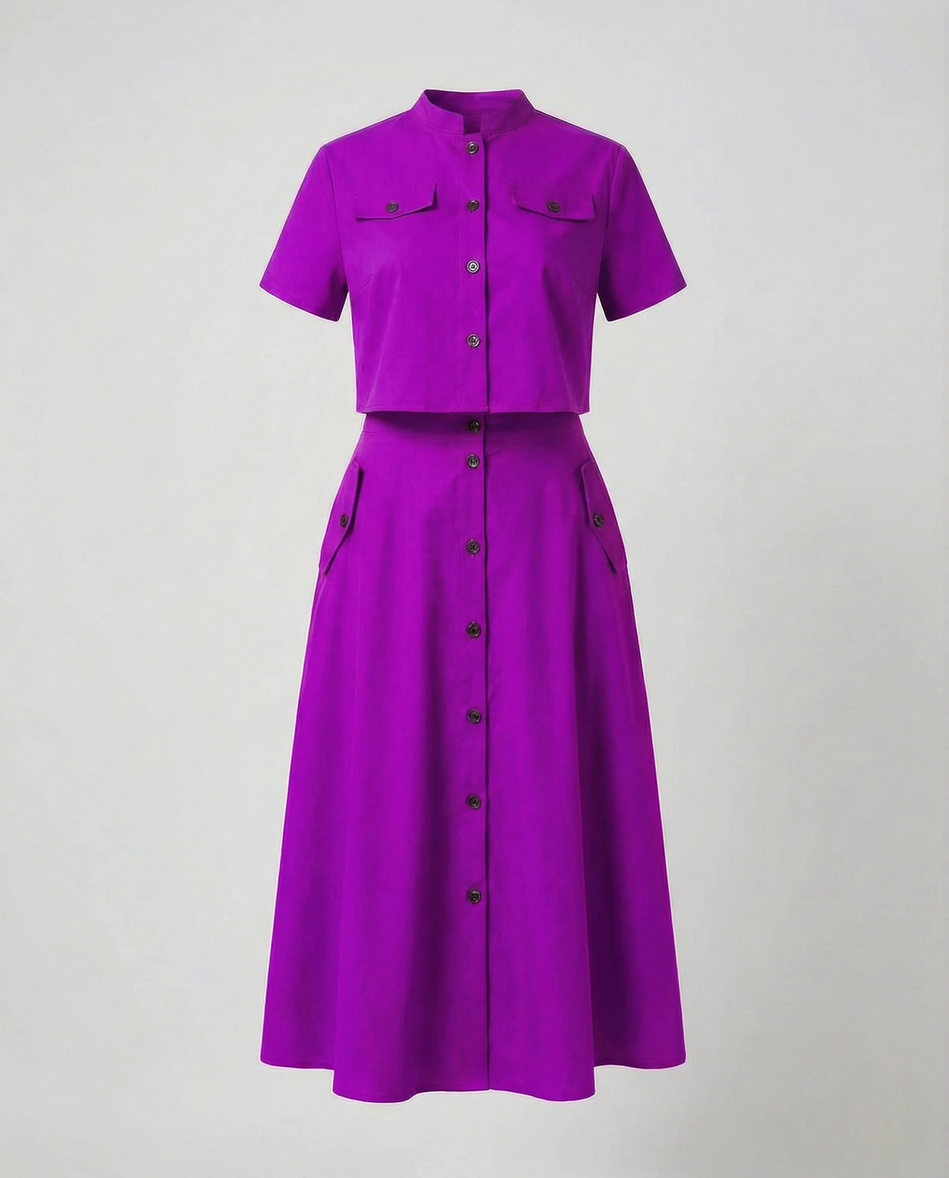 Damen Midi-Set mit Bluse und A-Linien-Rock - Image 6