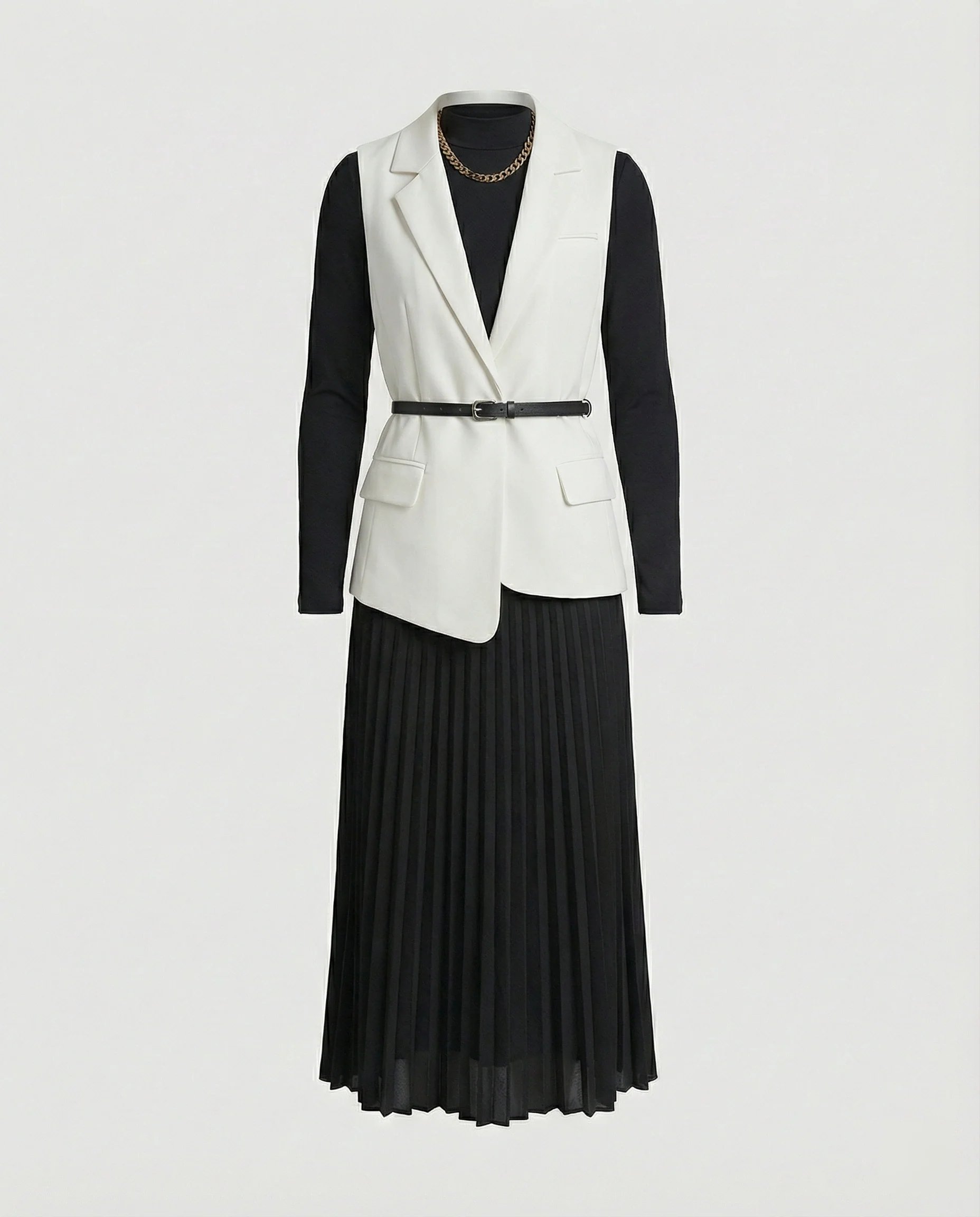 Zweiteiliges Midikleid mit taillierter Blazer-Weste - Image 5