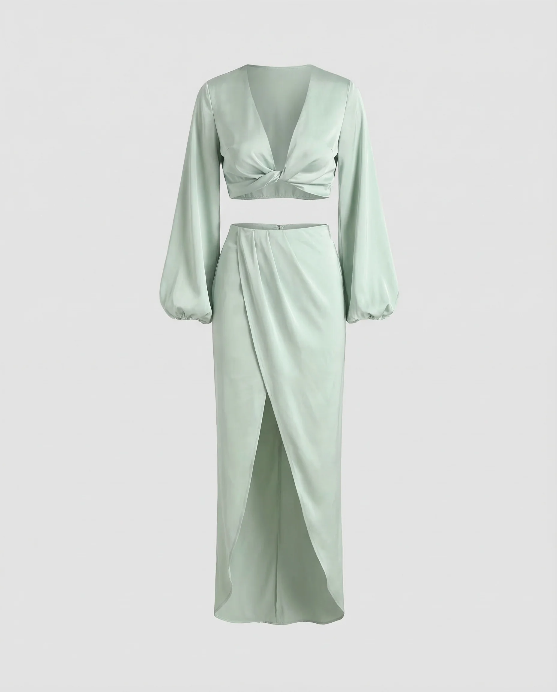 Damen Satin Crop Set - Image 3
