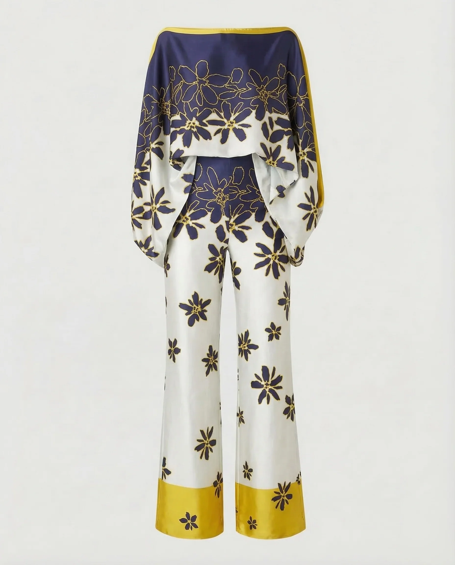 Damen Satin Set Schlaghose - Image 10