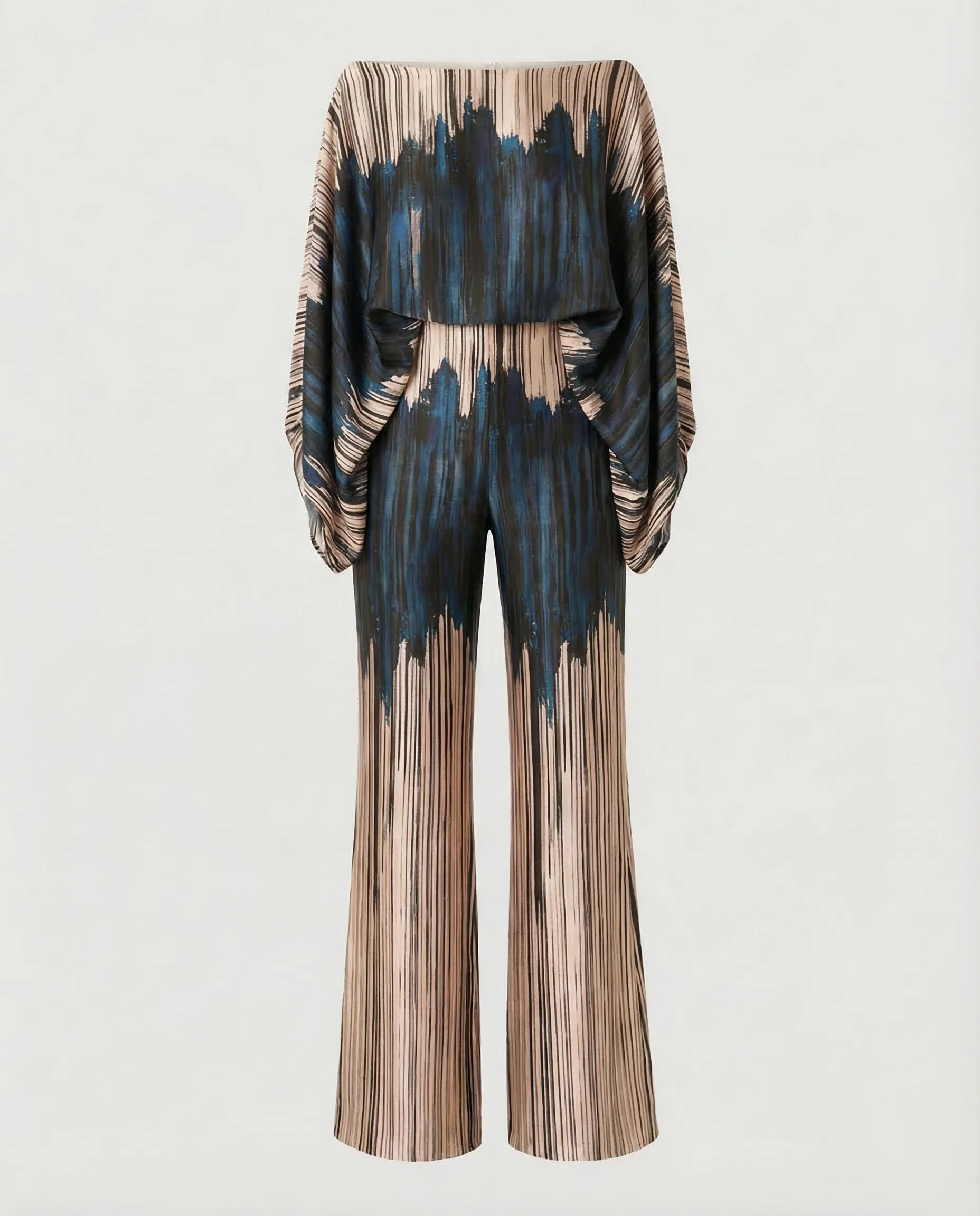 Damen Satin Set Schlaghose - Image 12