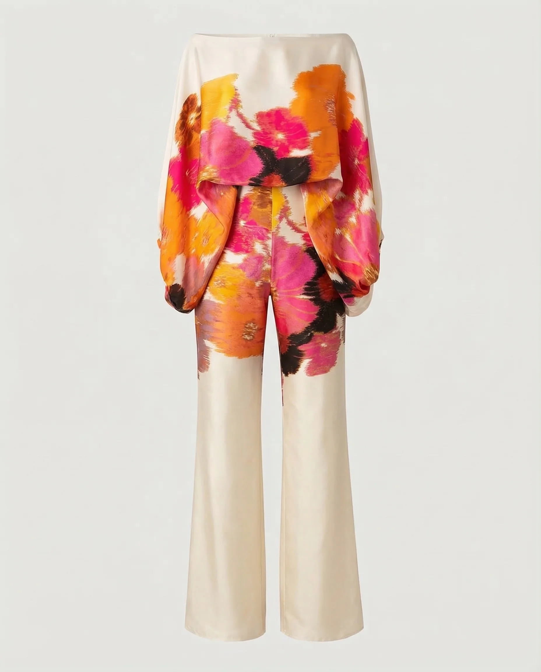 Damen Satin Set Schlaghose - Image 5