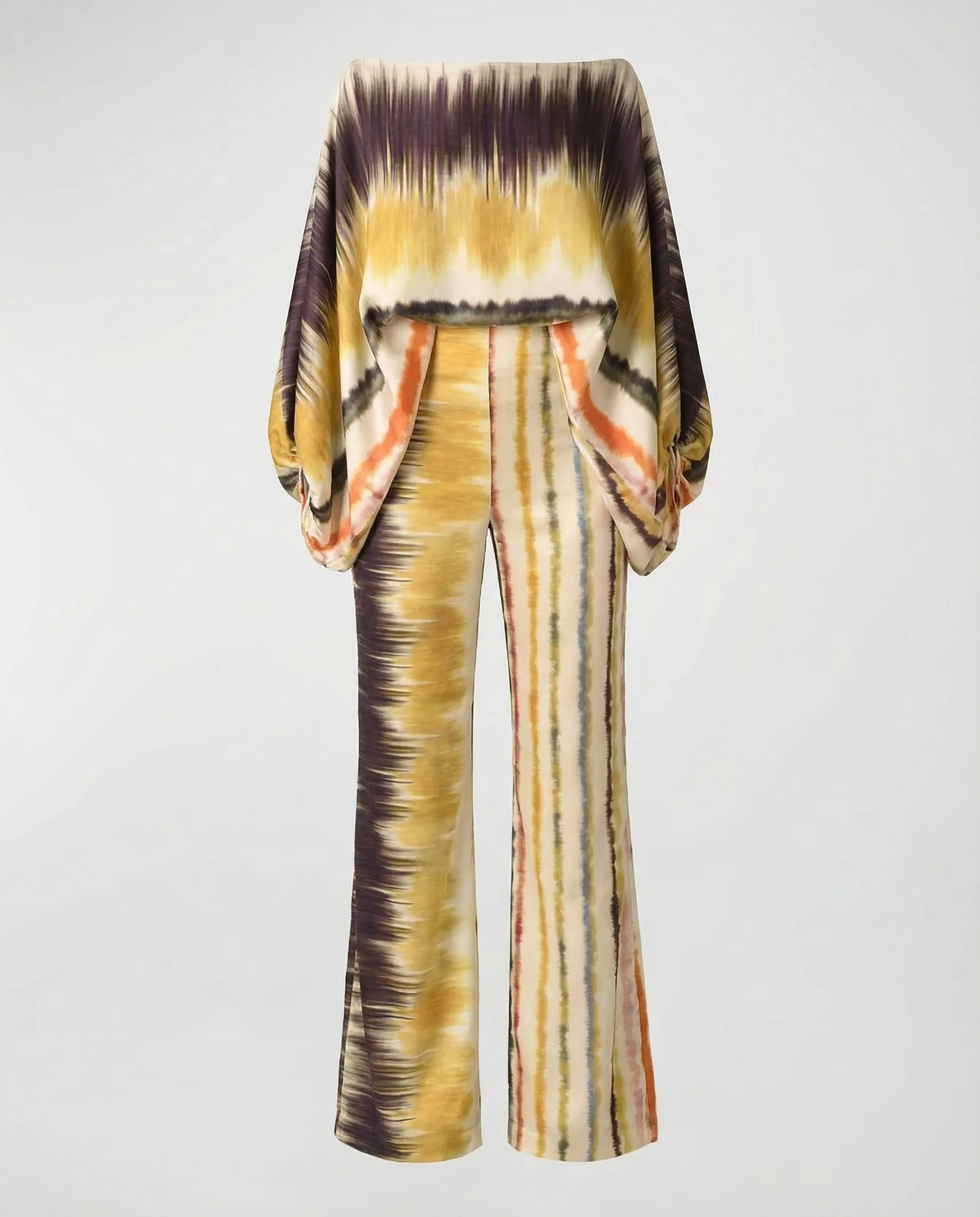 Damen Satin Set Schlaghose - Image 7