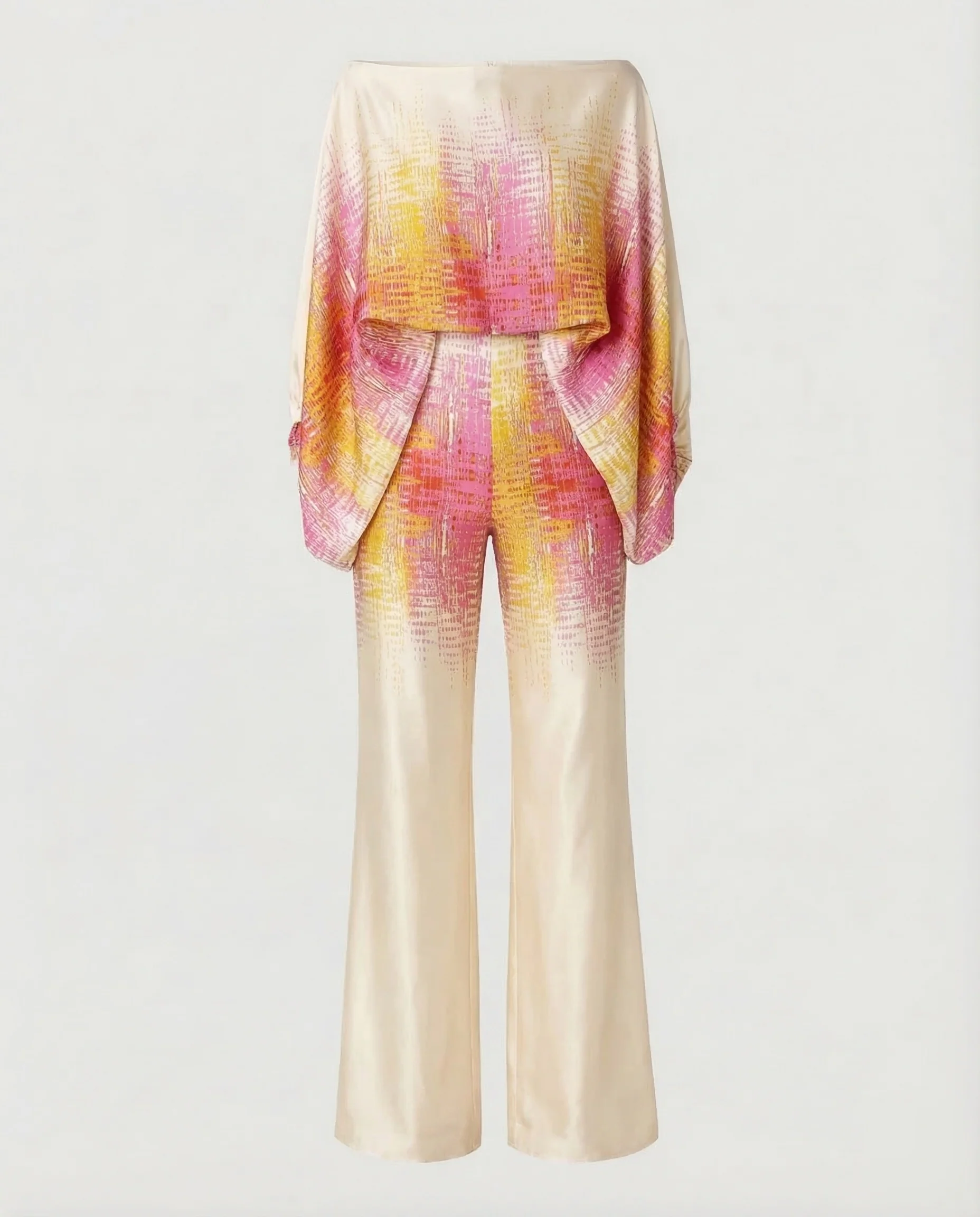 Damen Satin Set Schlaghose - Image 8