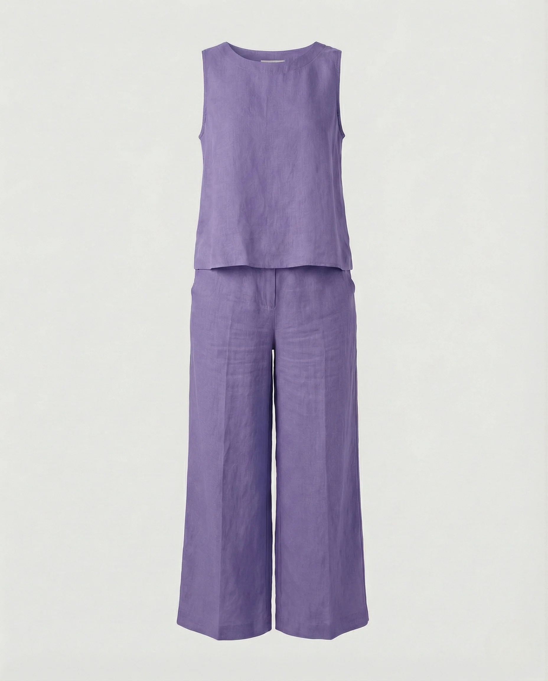 Damen Zweiteiler Set Leinen Hose - Image 12