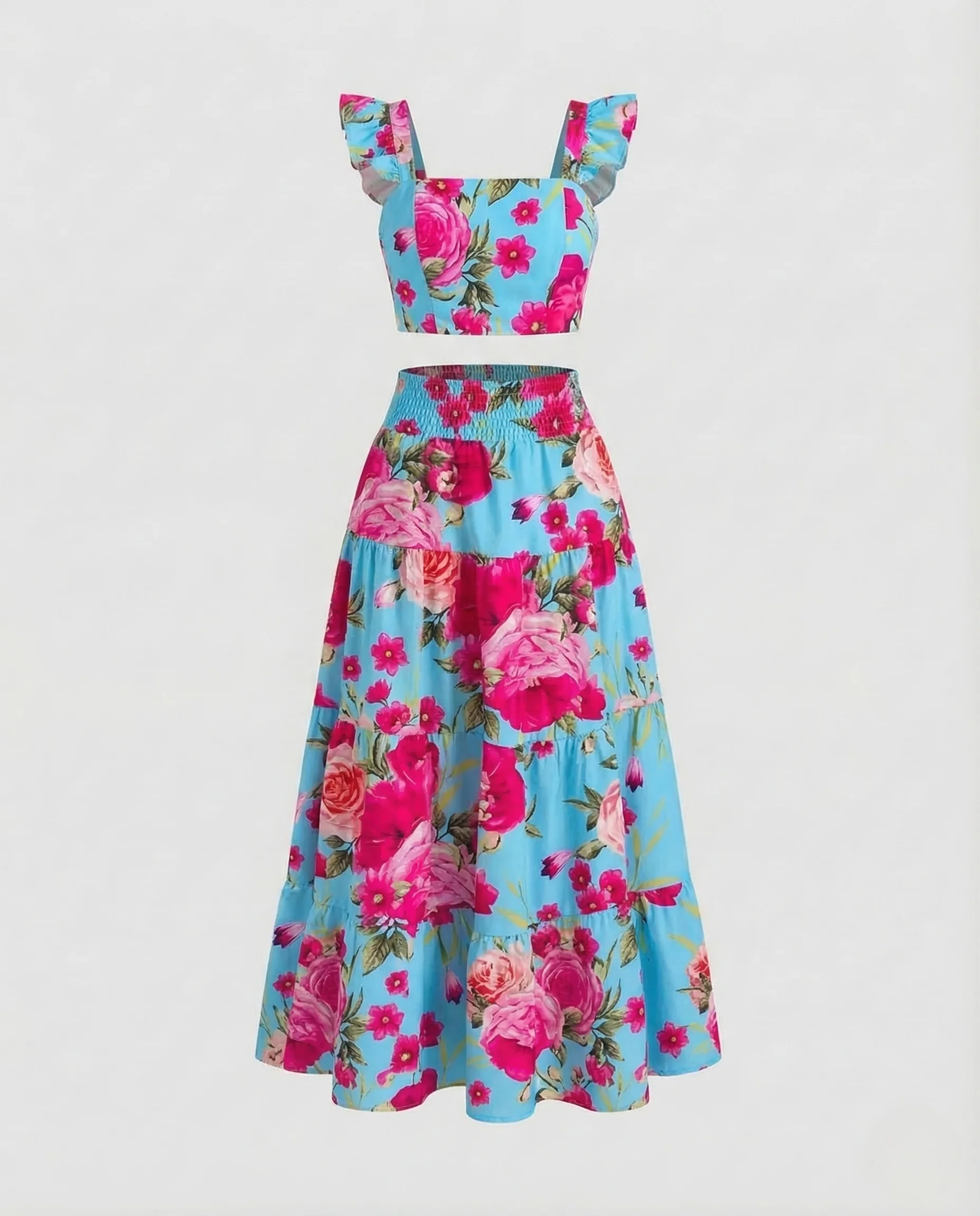 Damen Sommer Set Zweiteilig Volantärmel - Image 7