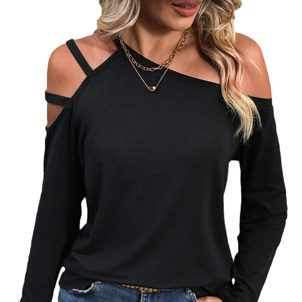 Damen Oberteil mit Asymmetrischem Cut-Out und Modischen Trägerdetails Heidi-Mode - Image 5