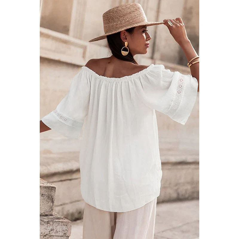 Damen Off-Shoulder Bluse mit Bestickten Details Heidi-Mode - Image 4