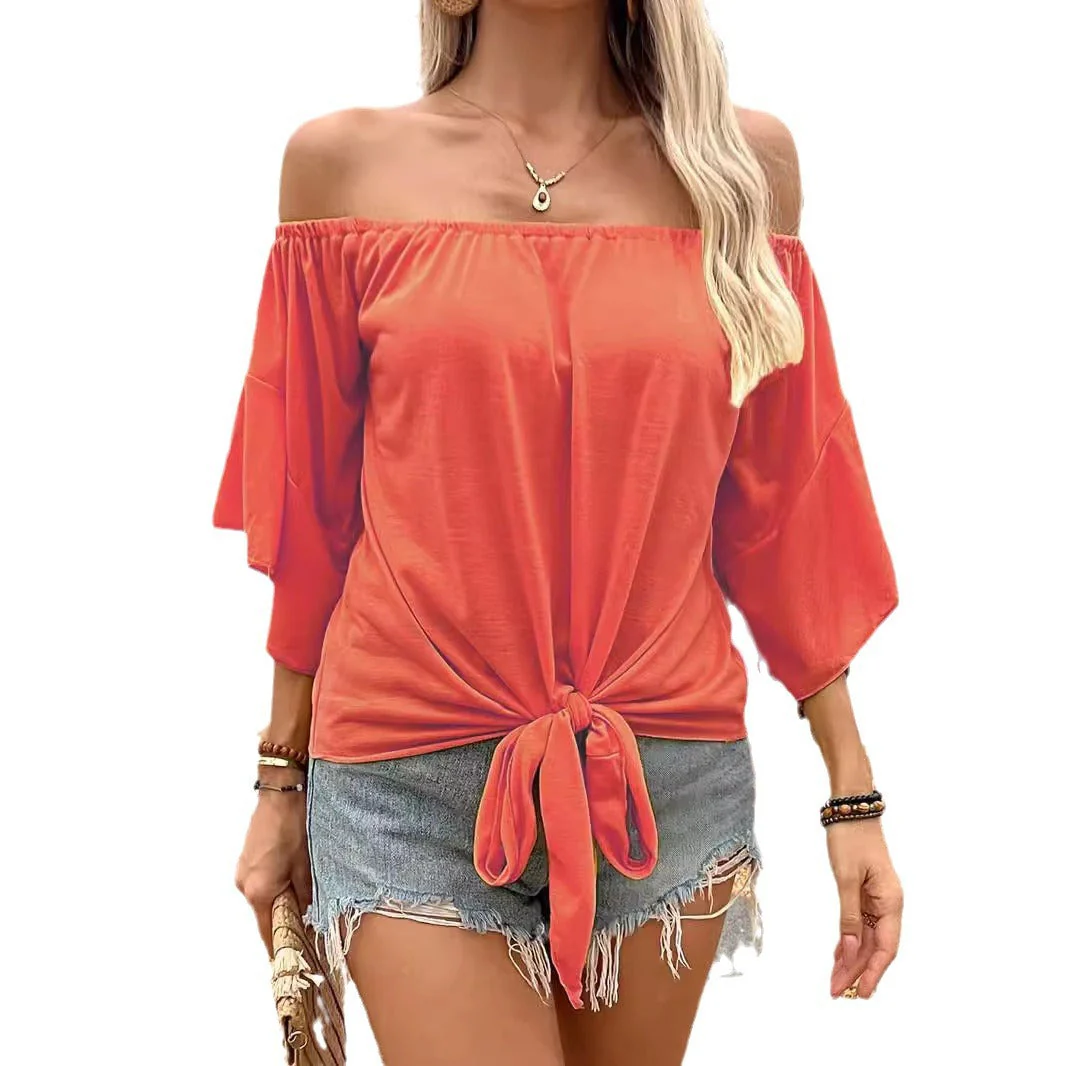Damen Off-Shoulder Oberteil mit Schickem Knotendetail und Luftigen Ärmeln Heidi-Mode - Image 6