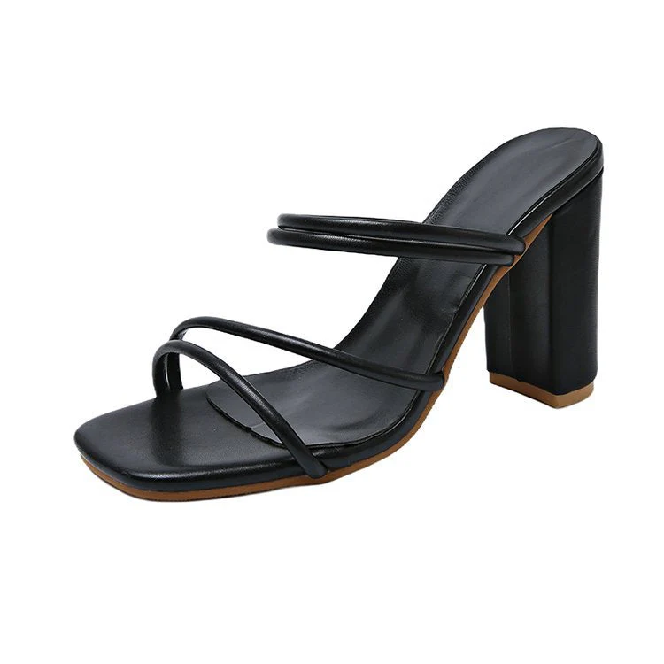Damen Offene High-Heel-Pantoletten mit Modischem Riemchen-Design Heidi-Mode - Image 6
