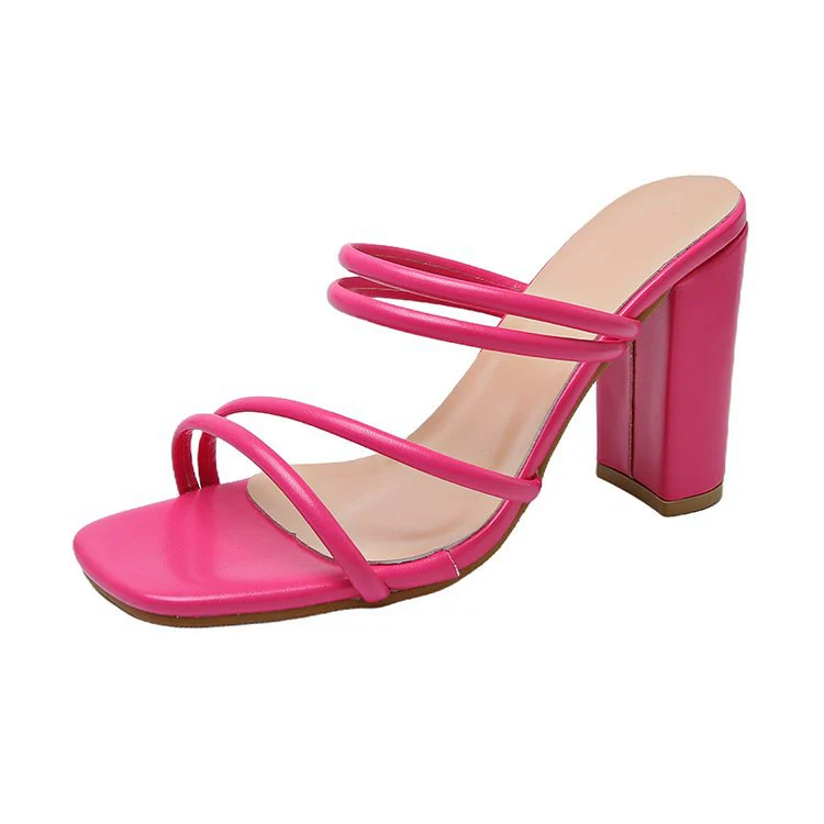 Damen Offene High-Heel-Pantoletten mit Modischem Riemchen-Design Heidi-Mode - Image 7