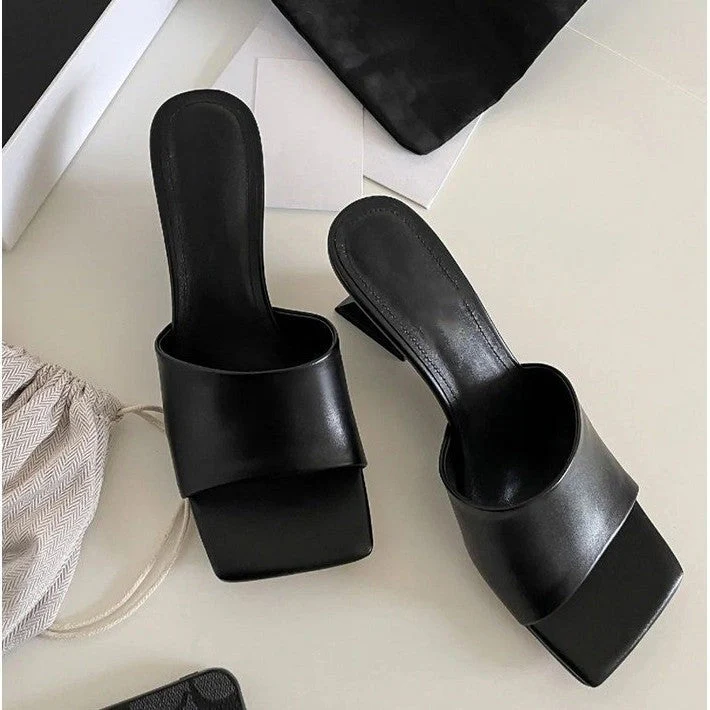 Damen Offene Mules mit Elegantem Metallic-Obermaterial und Komfortablem Blockabsatz Heidi-Mode - Image 2