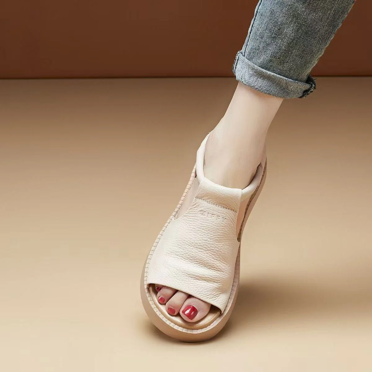 Damen Offene Sandalen mit verstellbarem Riemen und komfortabler Sohle Heidi Mode - Image 4