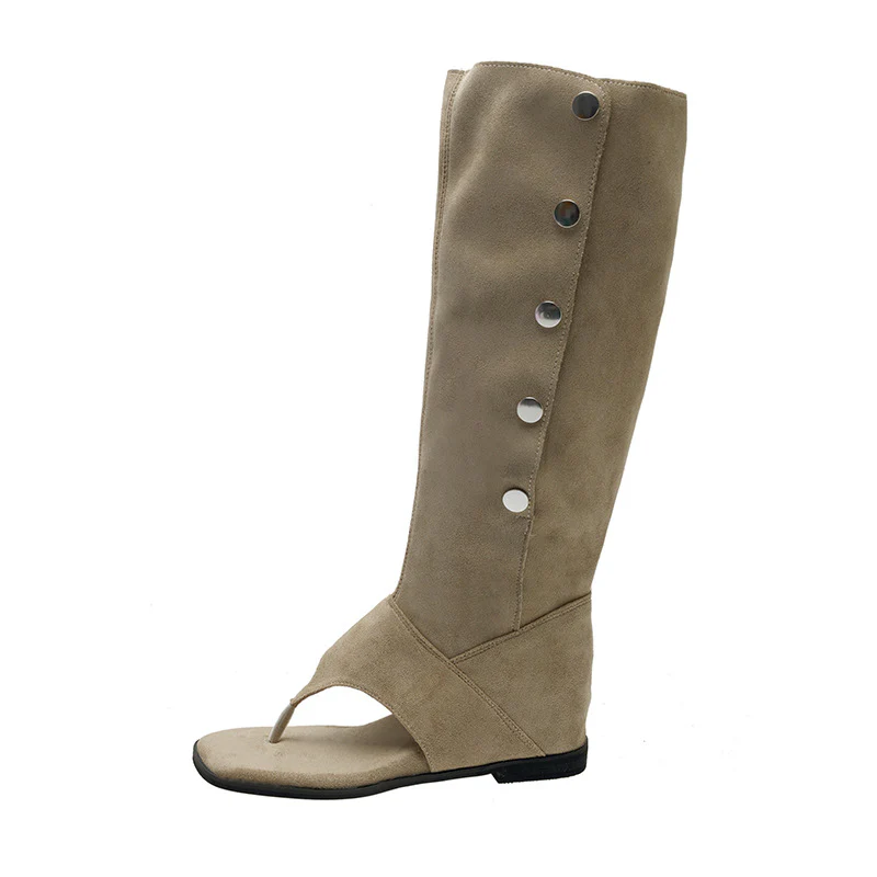 Damen offene Stiefel mit modischem Riemendesign und eleganten Knopfdetails Heidi Mode - Image 6