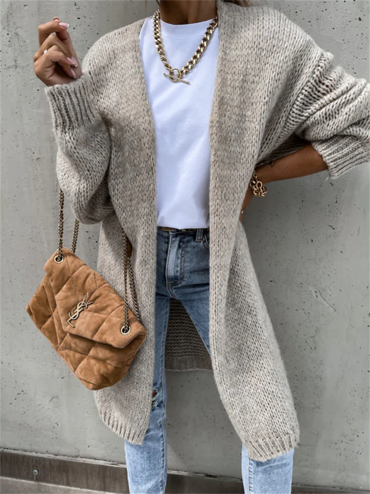 Damen Offene Strickjacke mit groben Maschen und lässigem Schnitt Heidi-Mode - Image 8