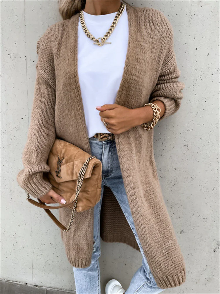 Damen Offene Strickjacke mit groben Maschen und lässigem Schnitt Heidi-Mode - Image 9