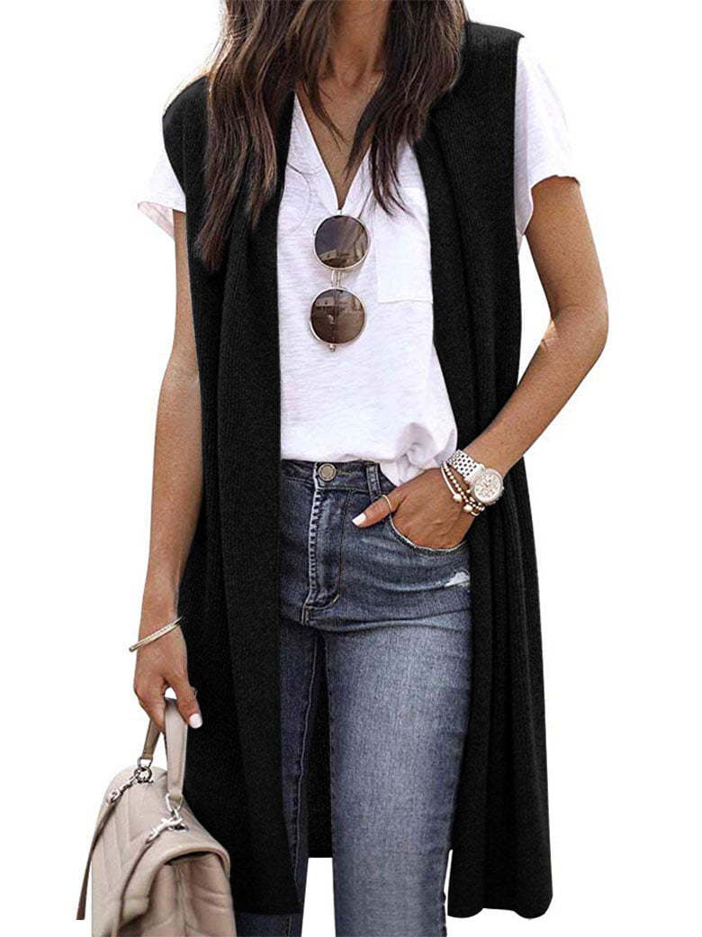 Damen Offene Strickjacke mit Lässigem Schnitt und Langen Seitenpartien Heidi-Mode - Image 11