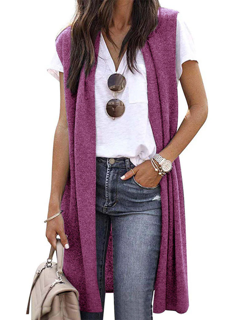 Damen Offene Strickjacke mit Lässigem Schnitt und Langen Seitenpartien Heidi-Mode - Image 12