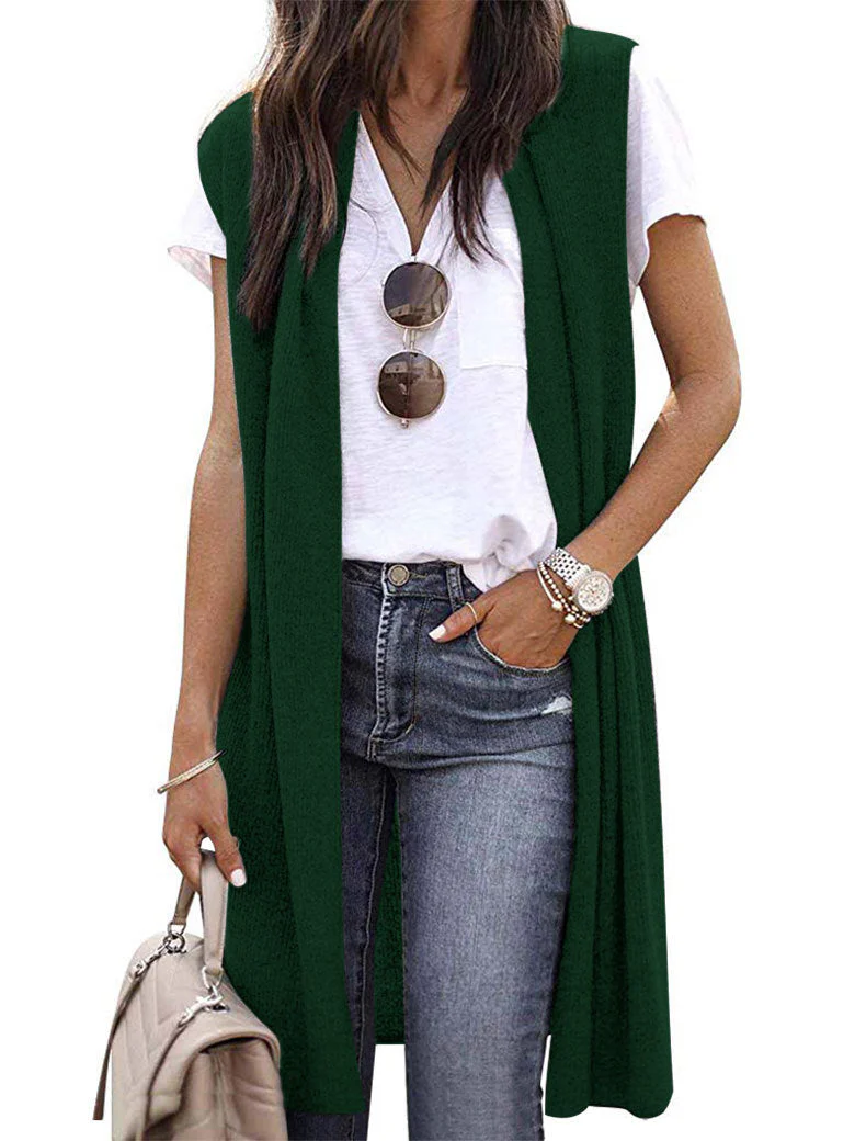 Damen Offene Strickjacke mit Lässigem Schnitt und Langen Seitenpartien Heidi-Mode - Image 9
