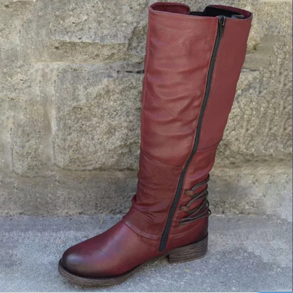 Damen Overknee Stiefel mit modischem Riemendesign und komfortablem Blockabsatz Heidi Mode - Image 3