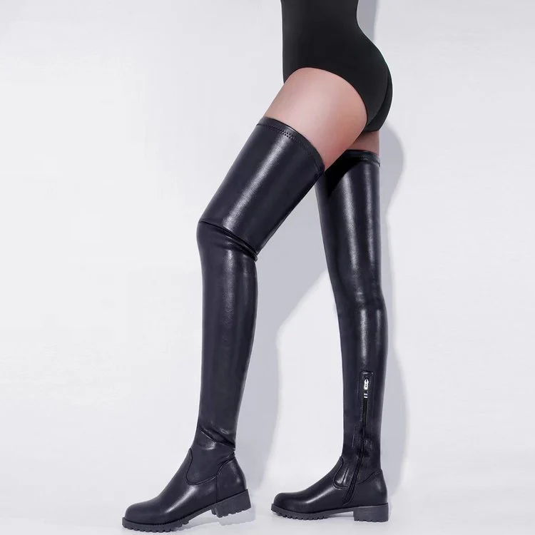 Damen Overknee Stiefel mit robustem Profil und elegantem Design Heidi Mode - Image 3
