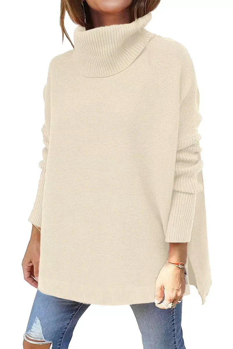 Damen Oversize Rollkragenpullover mit Strukturiertem Strickdesign Heidi-Mode - Image 12