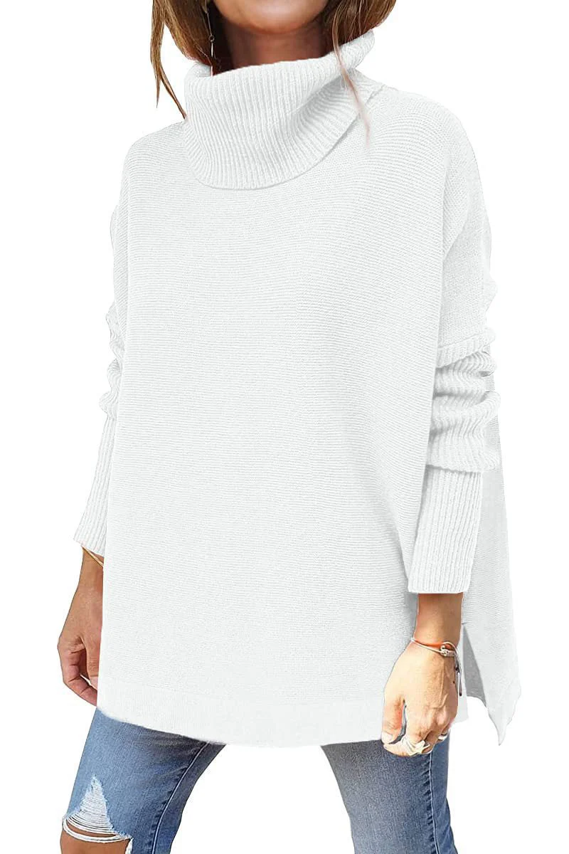 Damen Oversize Rollkragenpullover mit Strukturiertem Strickdesign Heidi-Mode - Image 13
