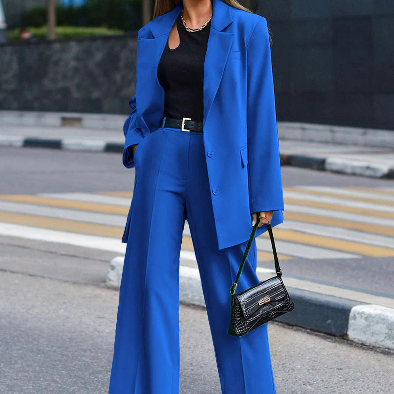 Damen Oversized Blazer und Weite Hose Kombination Heidi-Mode - Image 6